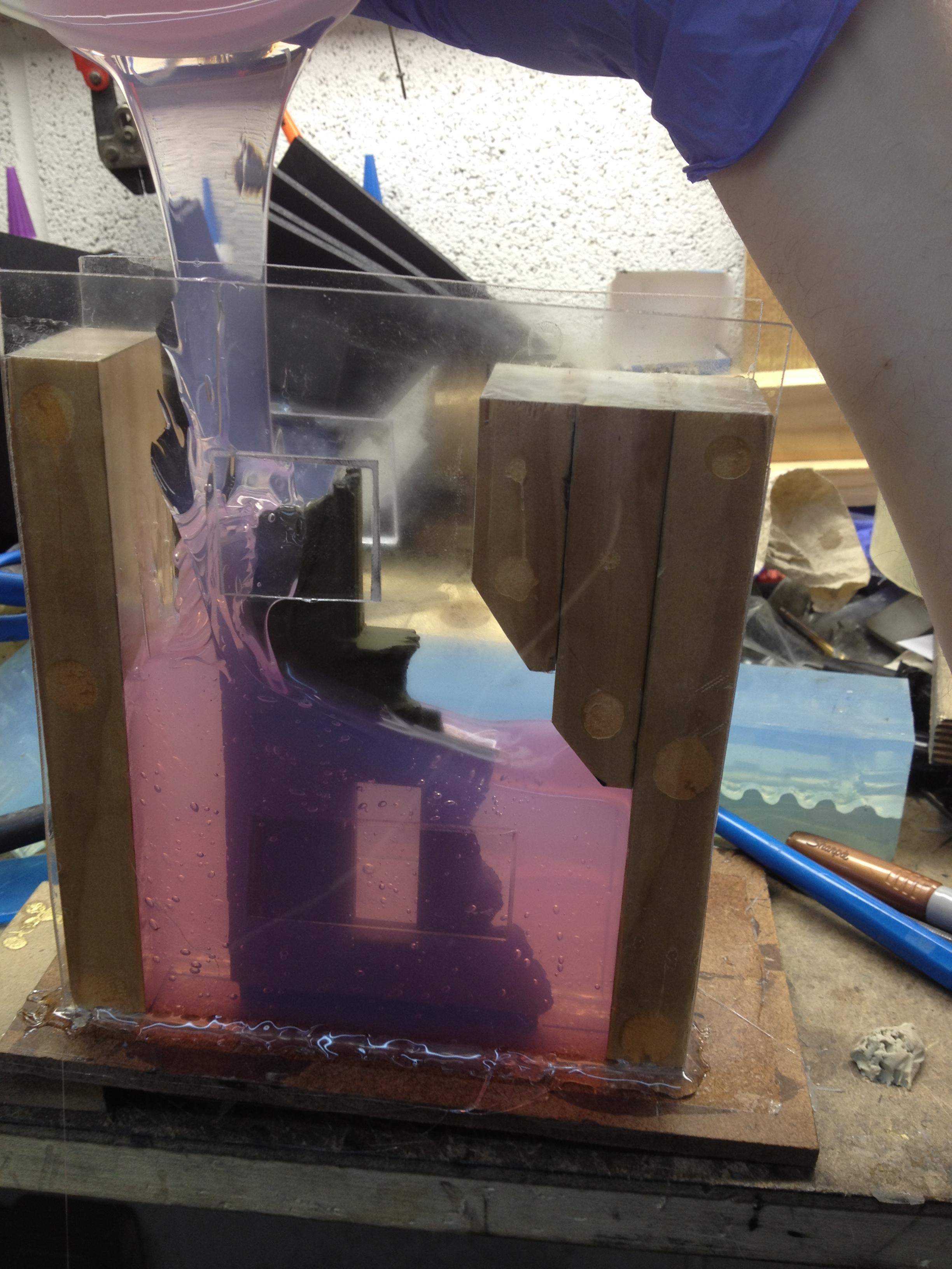 Pouring final mold of this project