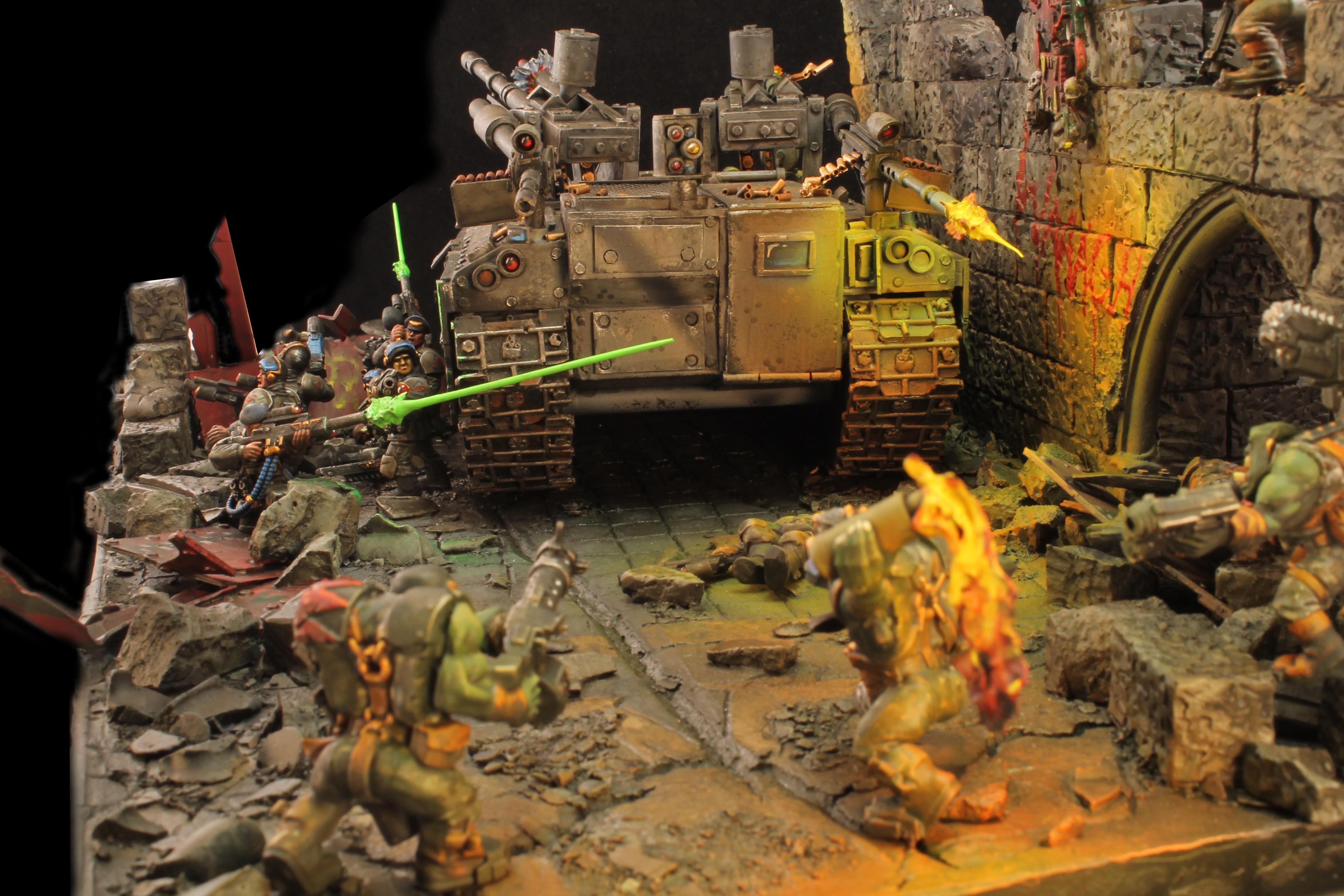 Battle Diorama, Imperial Guard, Orks, Warhammer 40,000