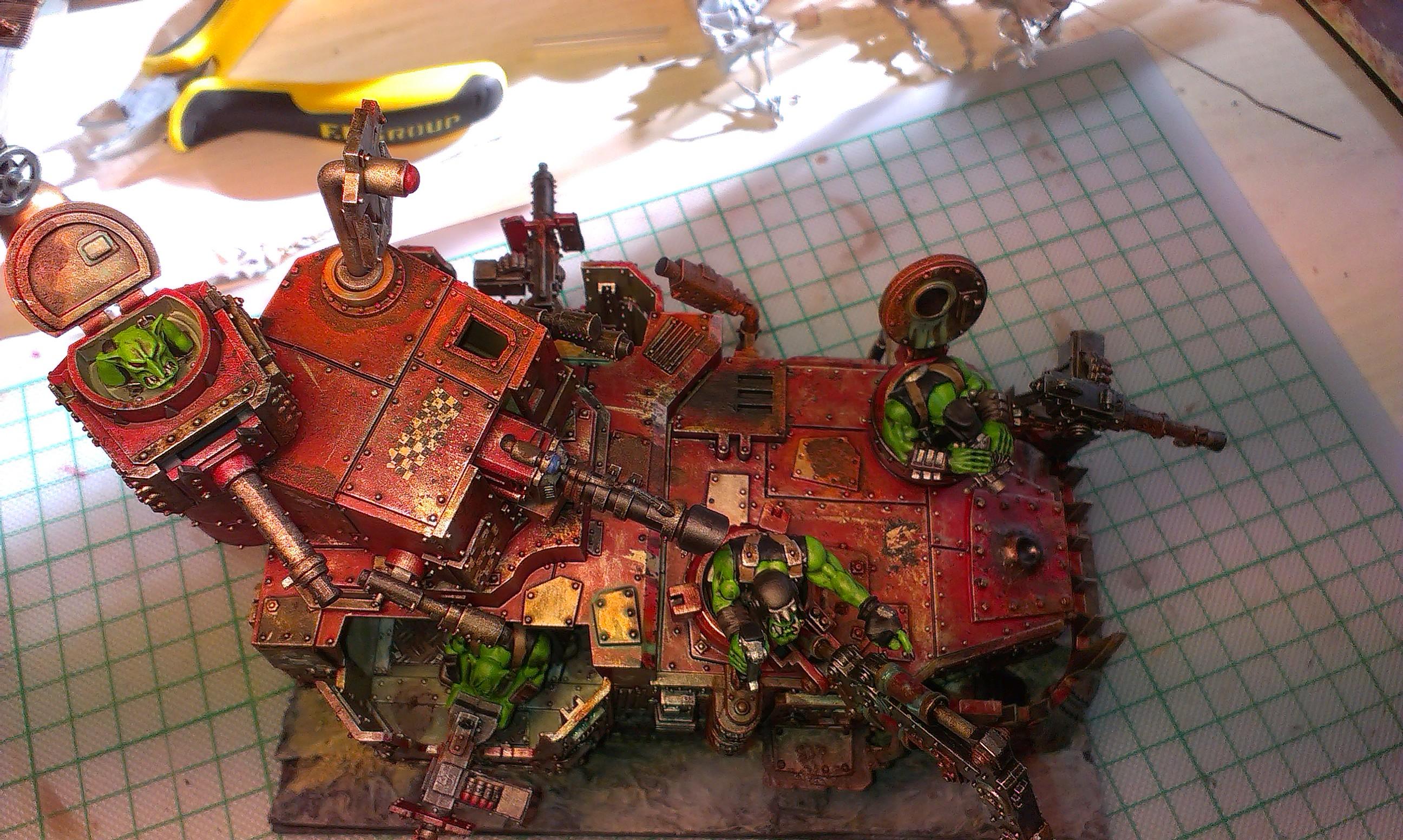 Battlewagon, Custom Base, Ork Battle Wagon, Orks, Warhammer 40,000