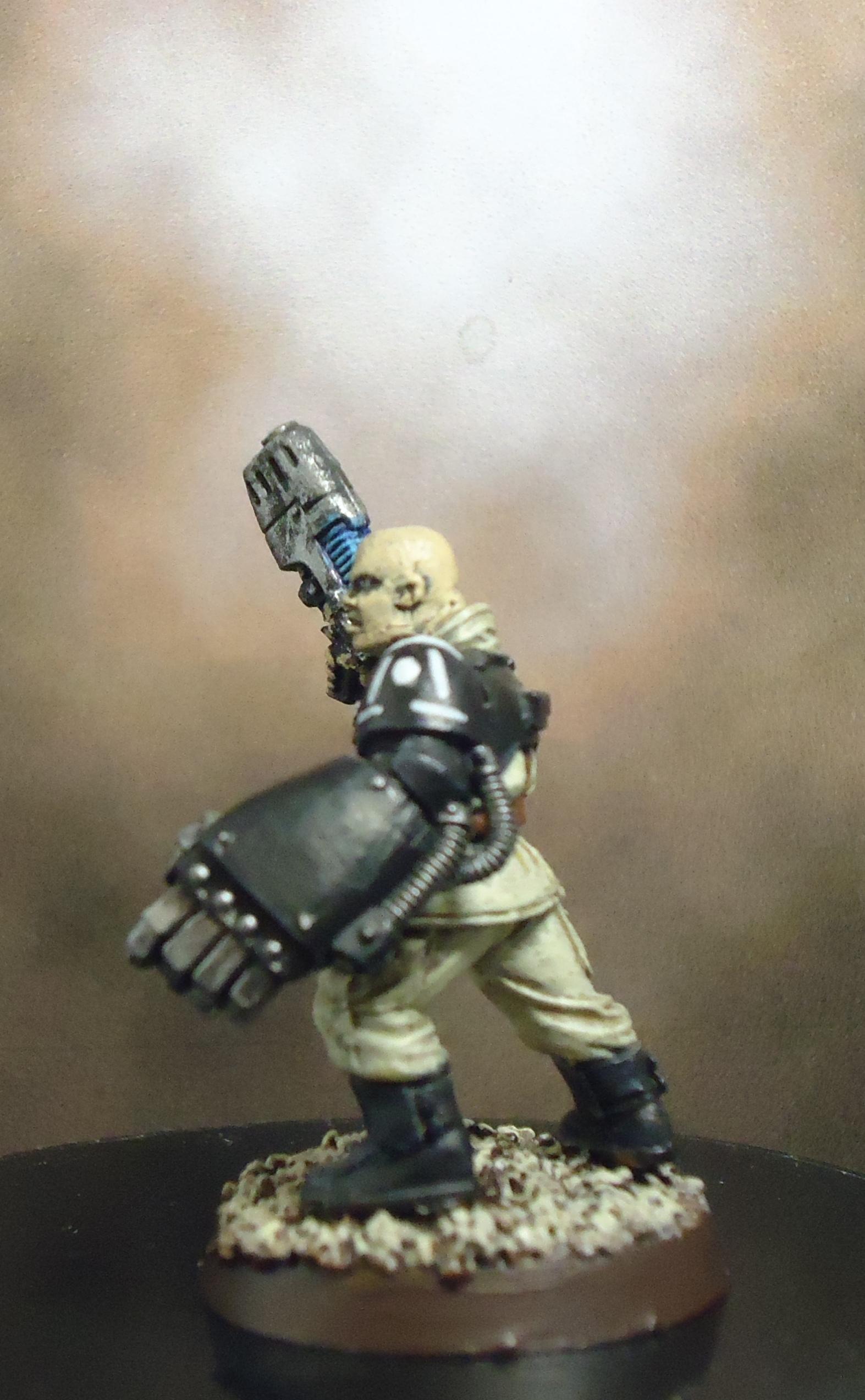 Imperial Guard, Officer, Plasma Pistol, Power Fist, Veteran