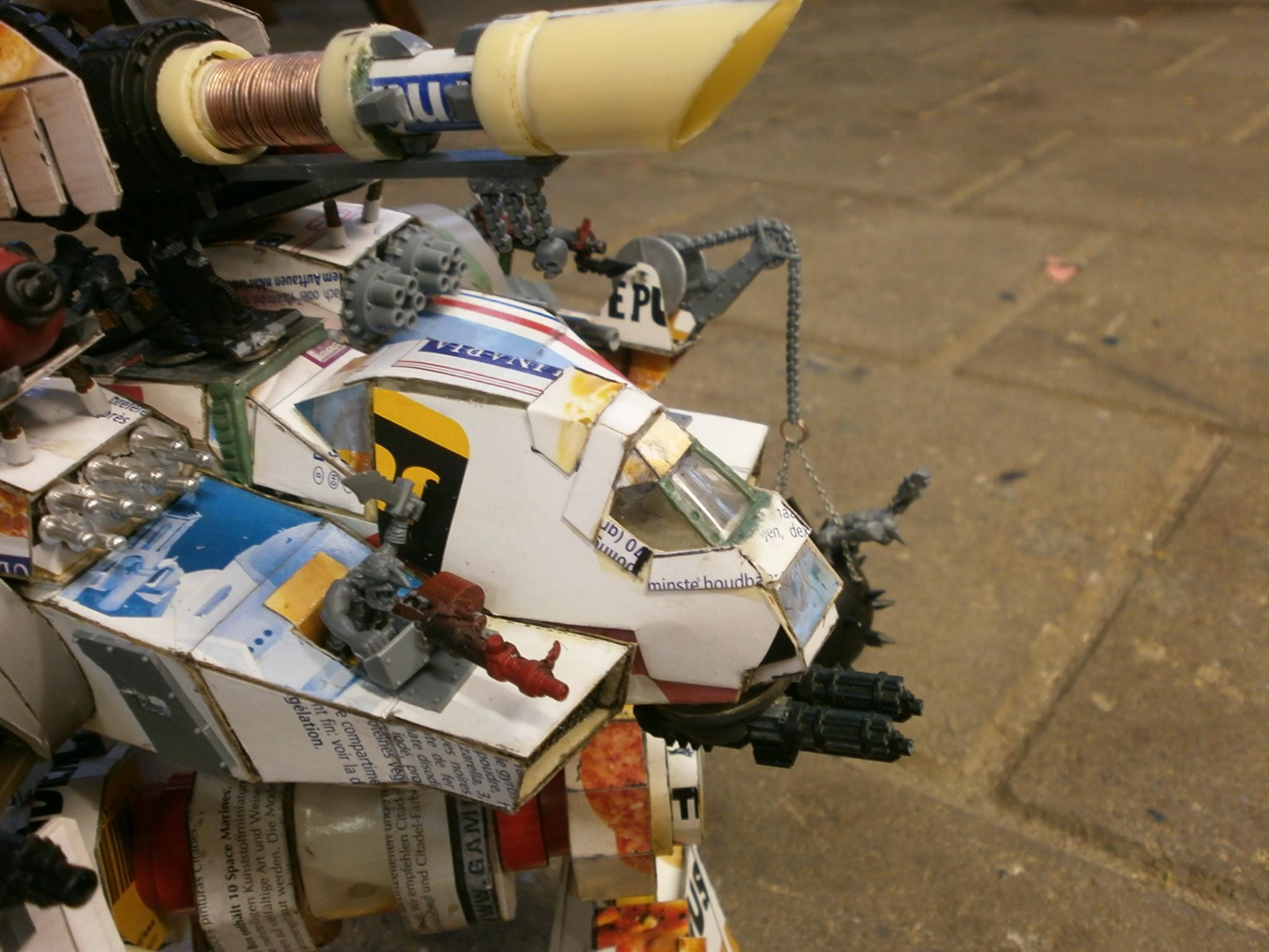 the cockpit and some grot. "stomp closer! I want to hit them with my sword!"