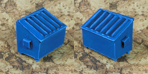 Cardboard, Terrain, Trash container - painted (2 sides)