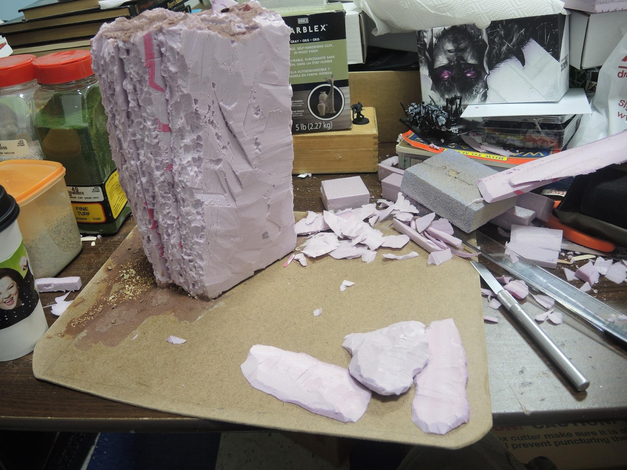 Commission, Hot Glue, Hotglue, Mesa, Pink, Styrofoam, Terrain, Tutorial, Waaazag, Waazag, Work In Progress