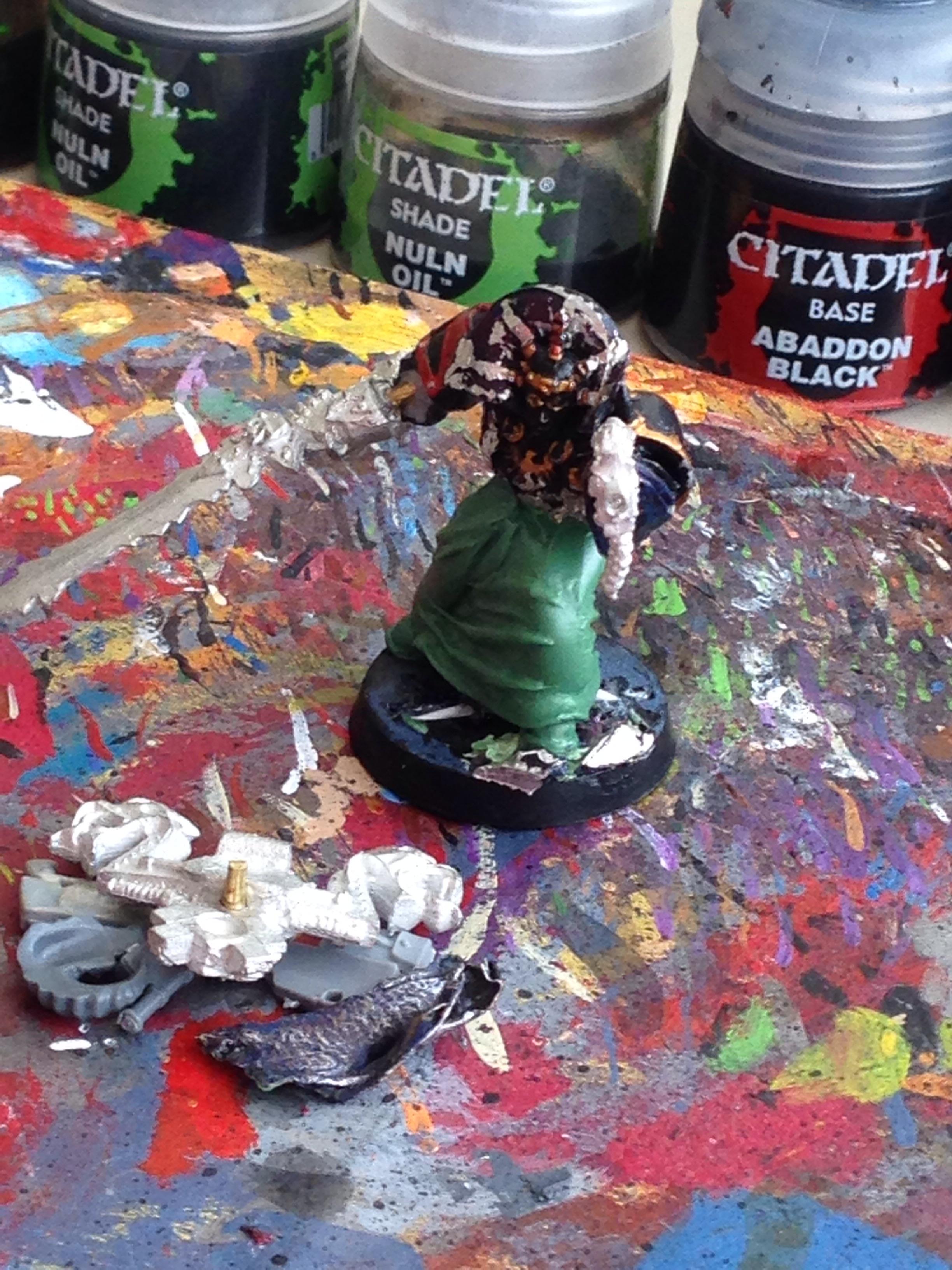 Chaos Space Marines, Conversion, Greenstuff, Sorcerer, Work In Progress