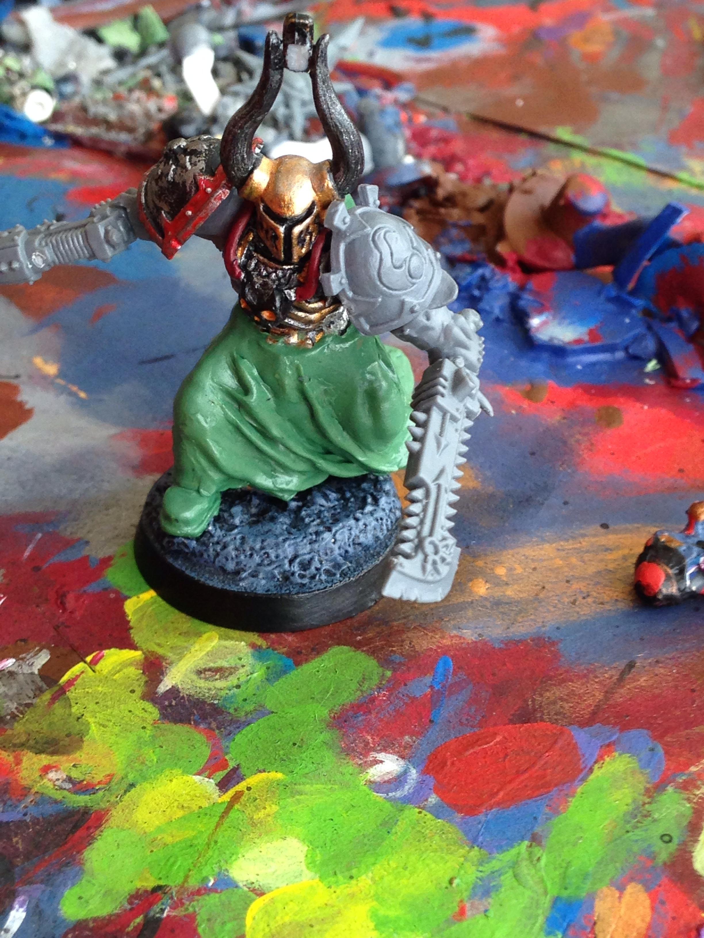 Chaos Space Marines, Conversion, Greenstuff, Sorcerer, Work In Progress
