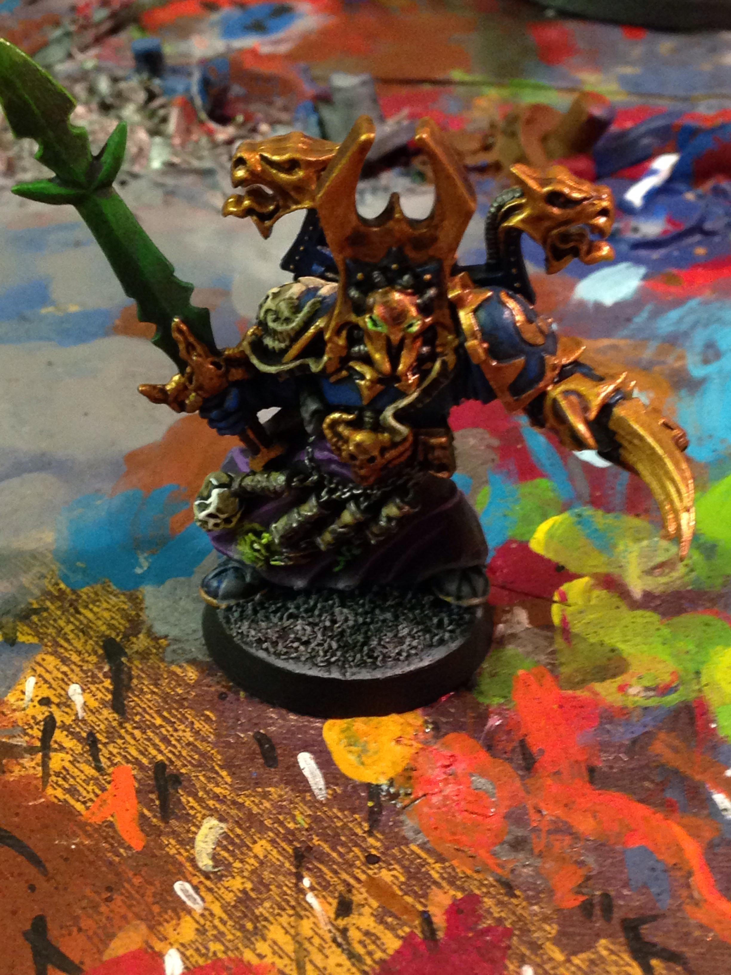 Chaos Space Marines, Conversion, Glow Affect, Power Armor, Sorcerer, Thousand Sons, Tzeench