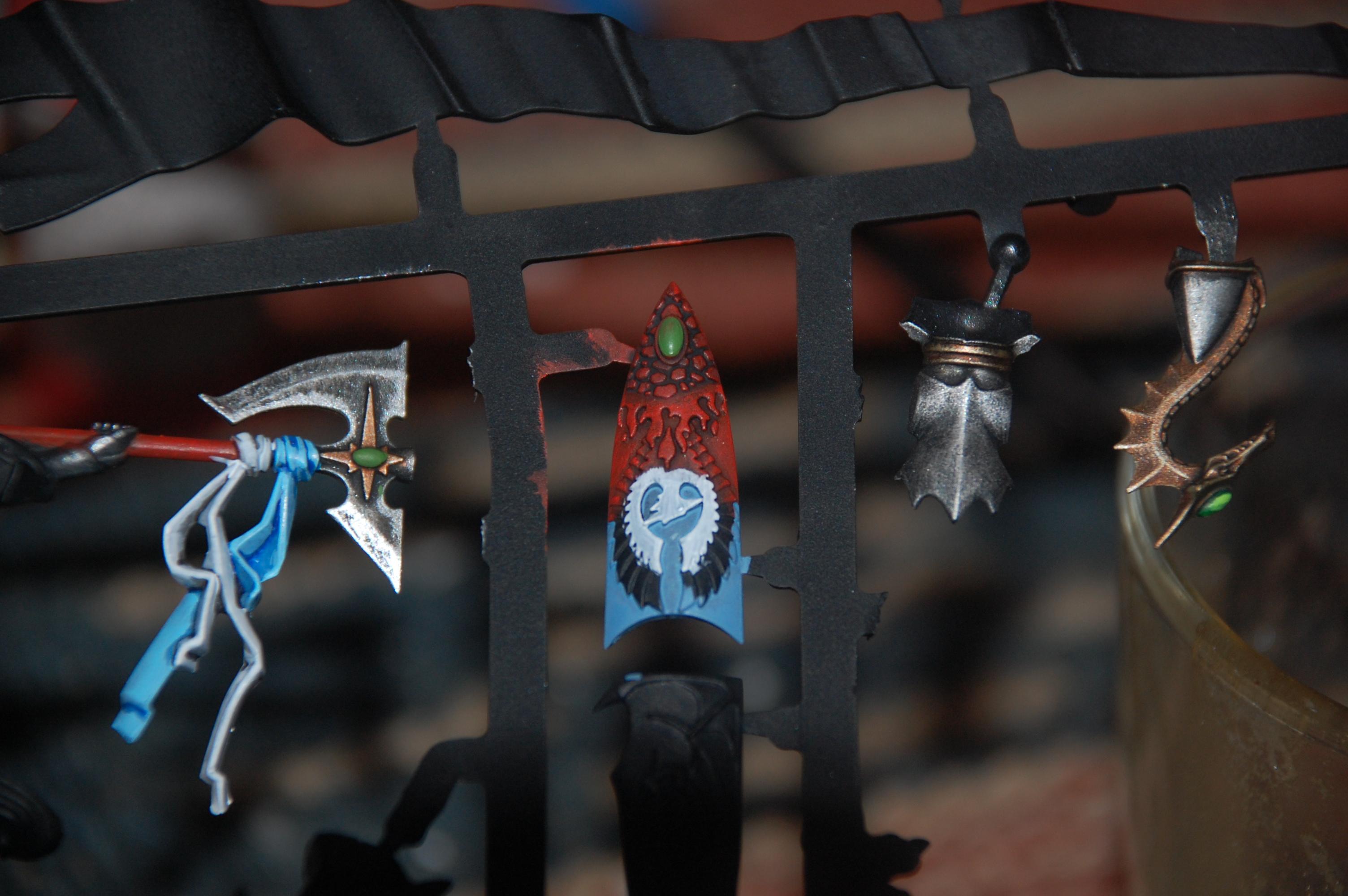 work on axe and shield