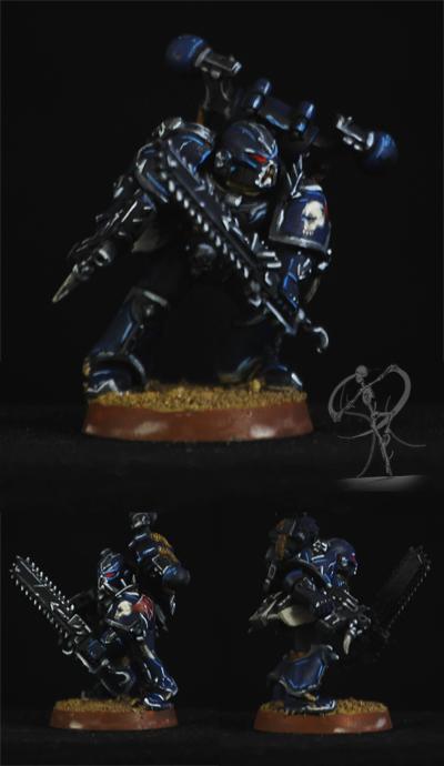 Chaos, Chaos Space Marines, Freehand, Night Lords, Non-Metallic Metal, Undivided