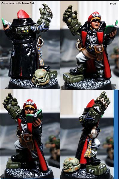 Am, Commissar, Imperial Guard, Painted, Power Fist, Warhammer 40,000