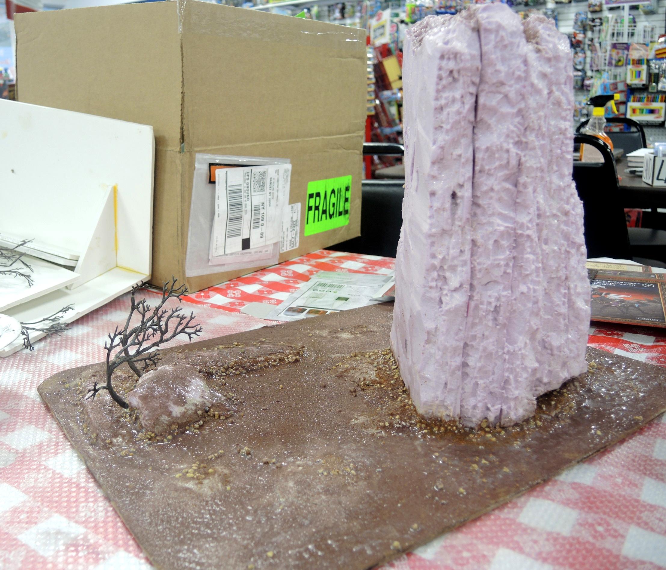 Blue, Commission, Hot Glue, Hotglue, Mesa, Pink, Styrofoam, Terrain, Tutorial, Waaazag, Waazag, Work In Progress