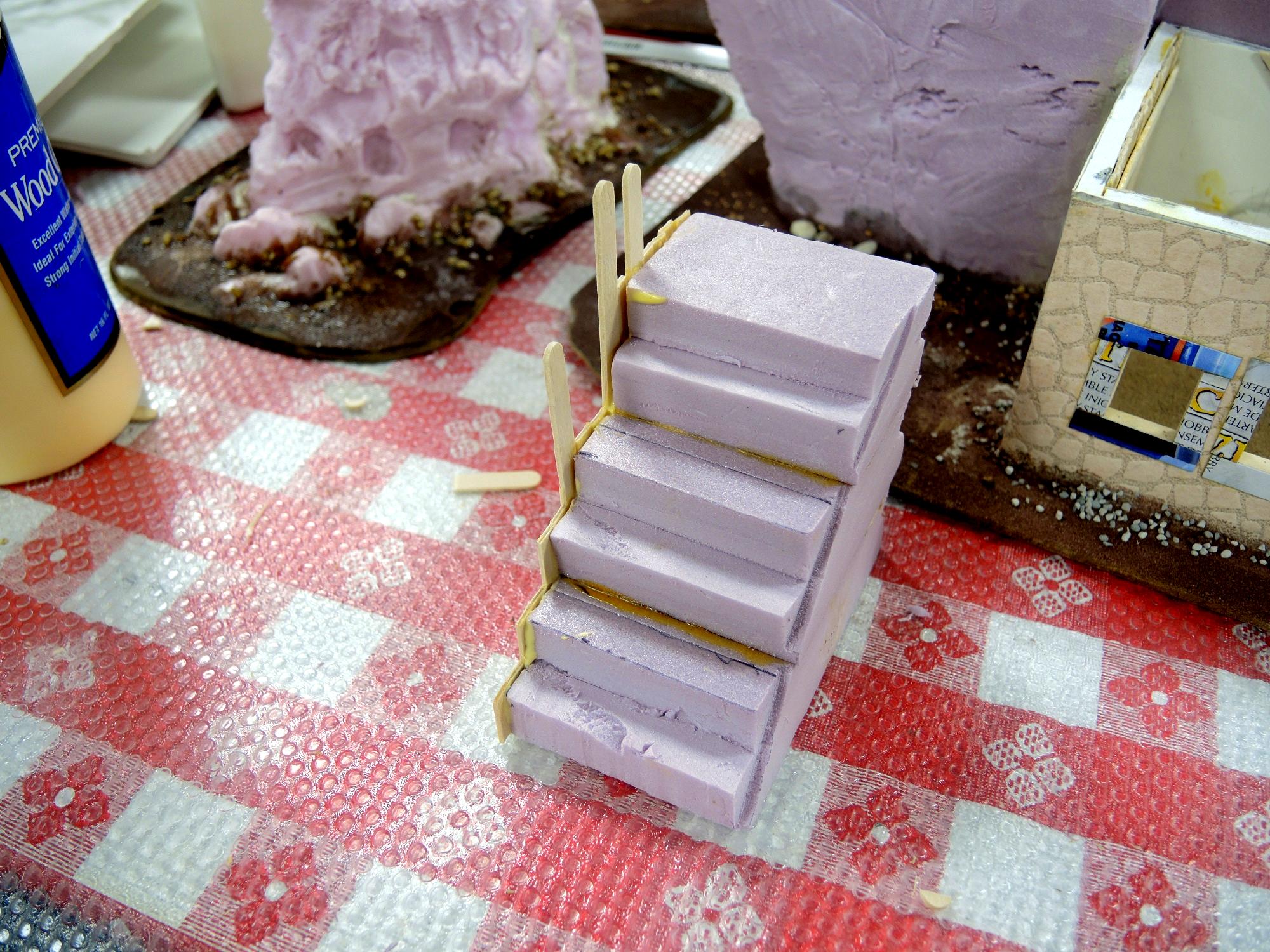Blue, Commission, Hot Glue, Hotglue, Mesa, Pink, Styrofoam, Terrain, Tutorial, Waaazag, Waazag, Work In Progress