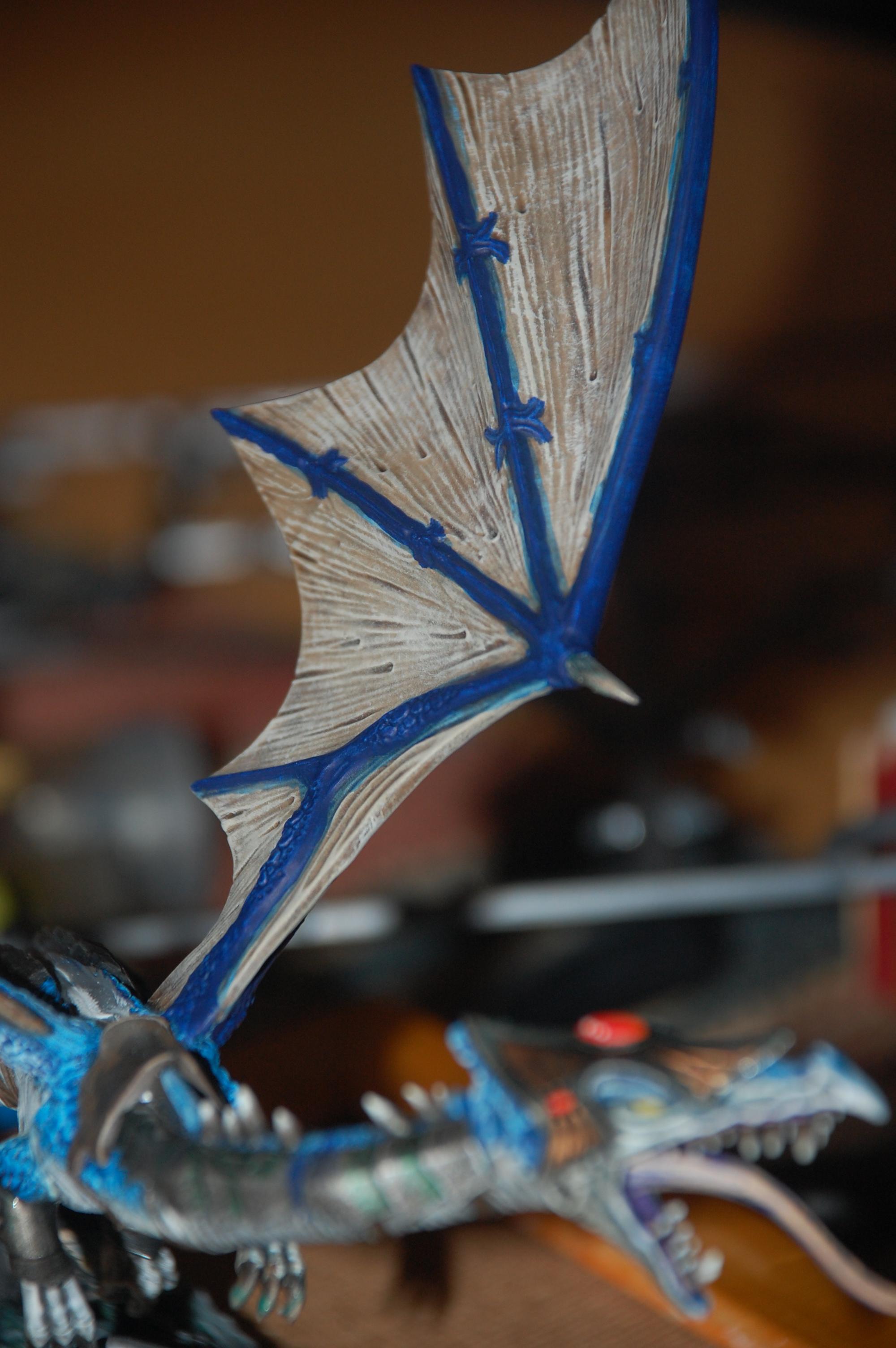 Work on the blue parts of the wngs