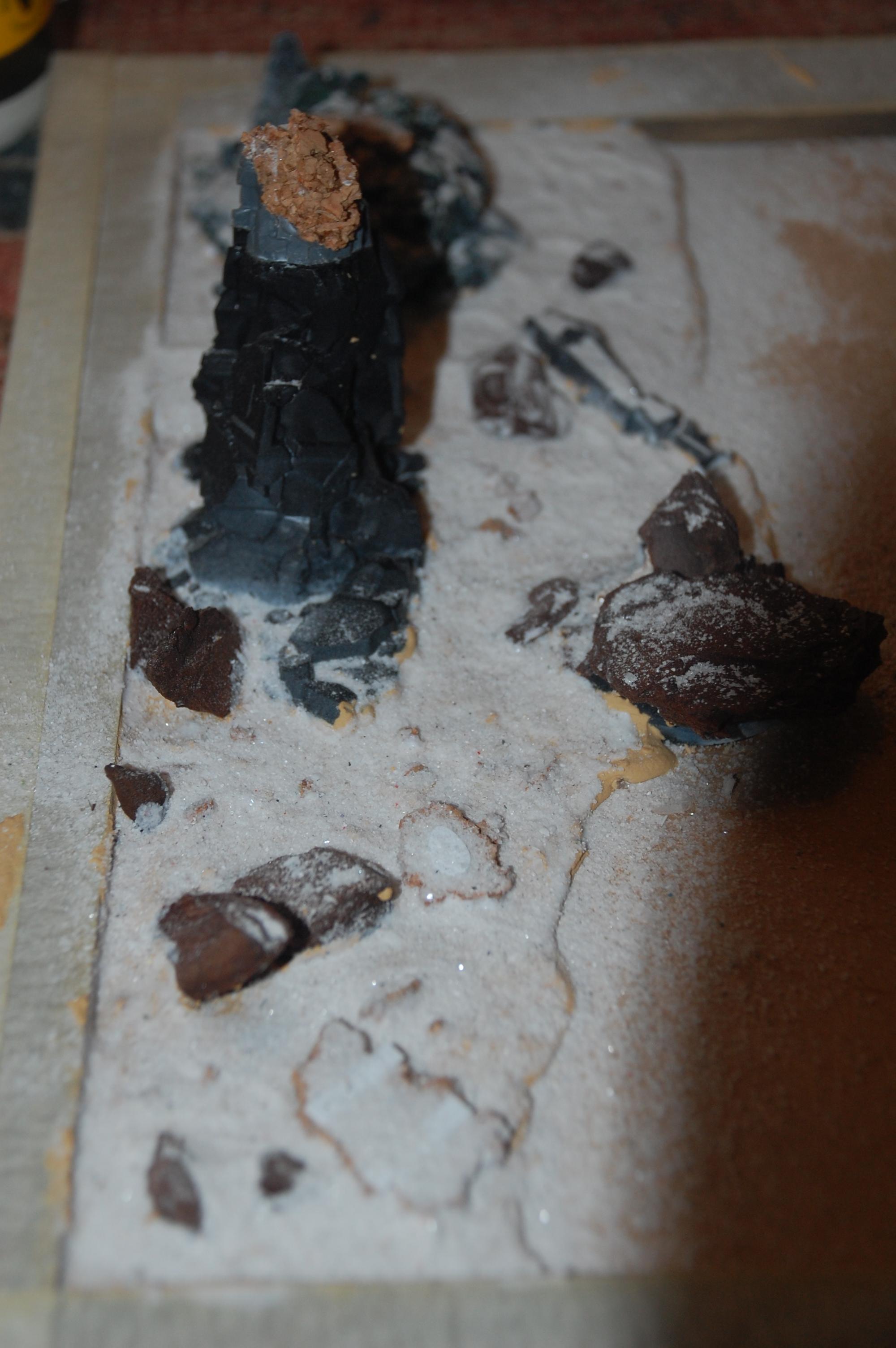 Some sand added to the base
