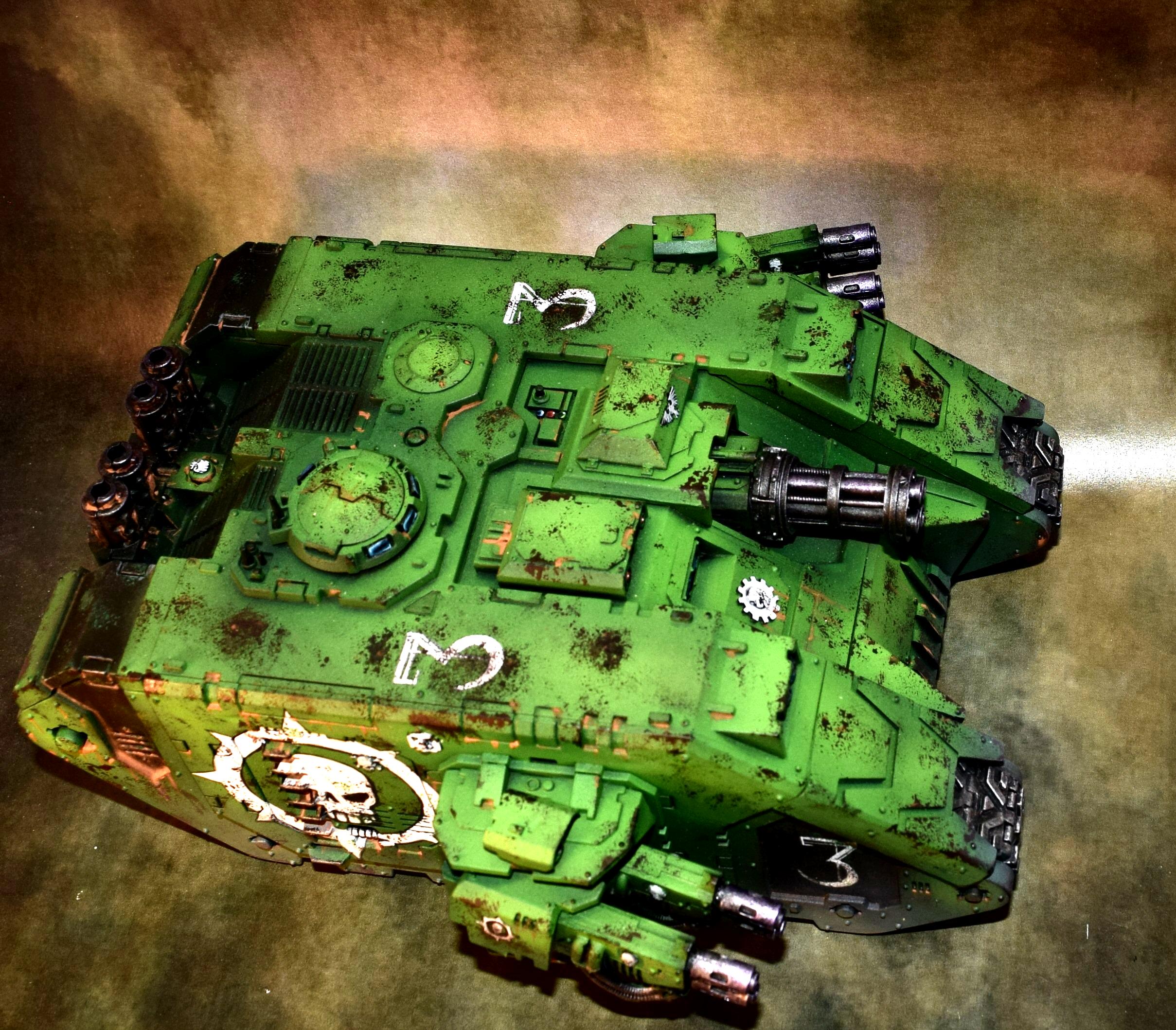 Green, Land Raider, Sons Of Medusa, Space Marines, Weathered