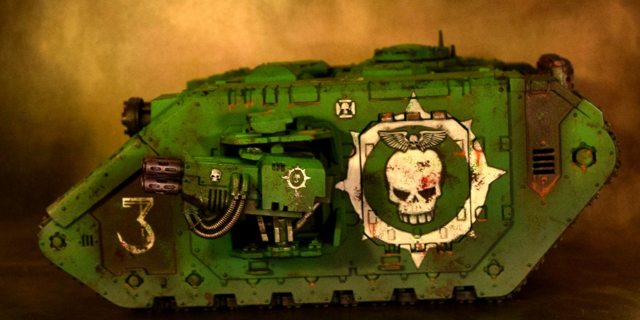 Green, Land Raider, Sons Of Medusa, Space Marines, Weathered
