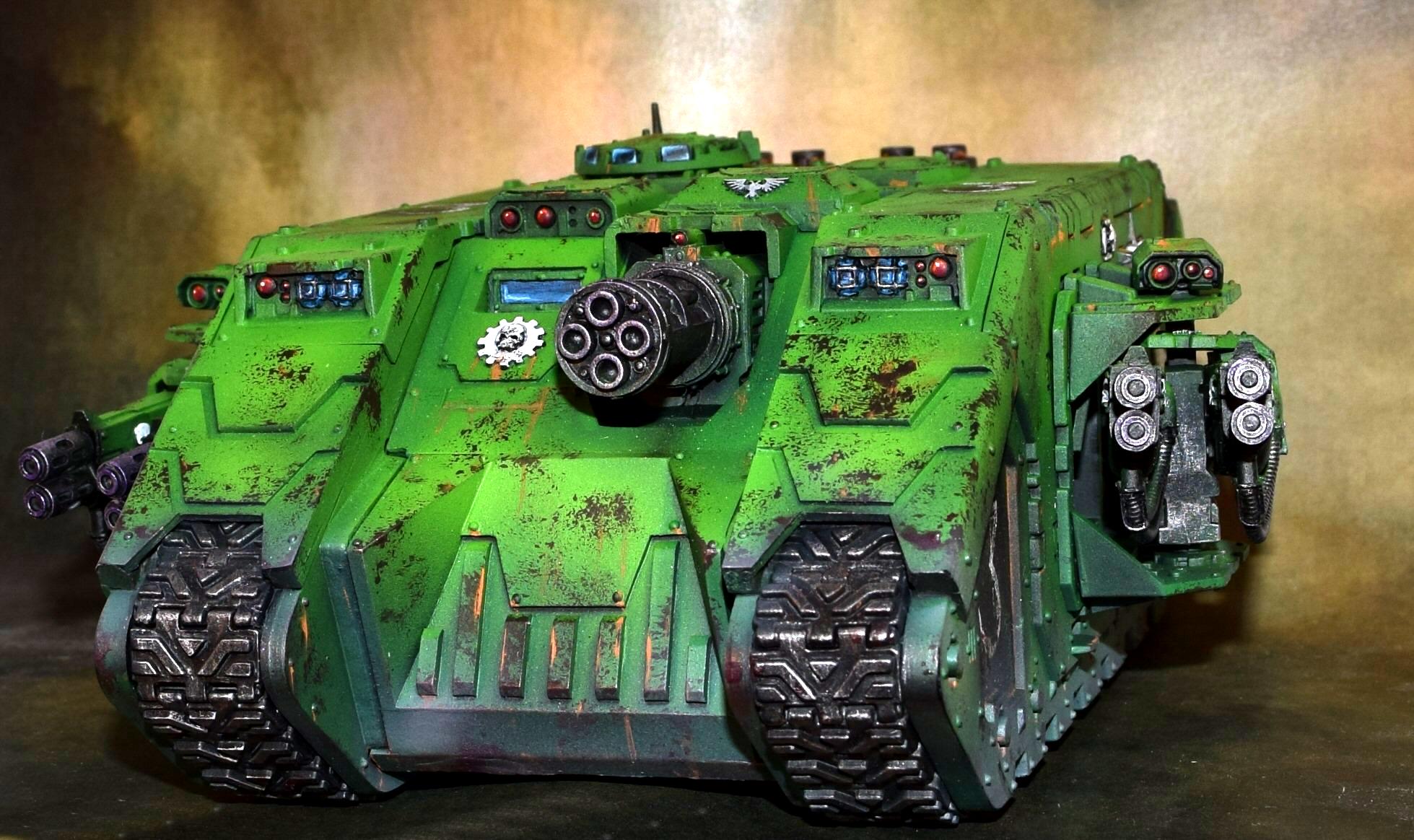 Green, Land Raider, Sons Of Medusa, Space Marines, Weathered