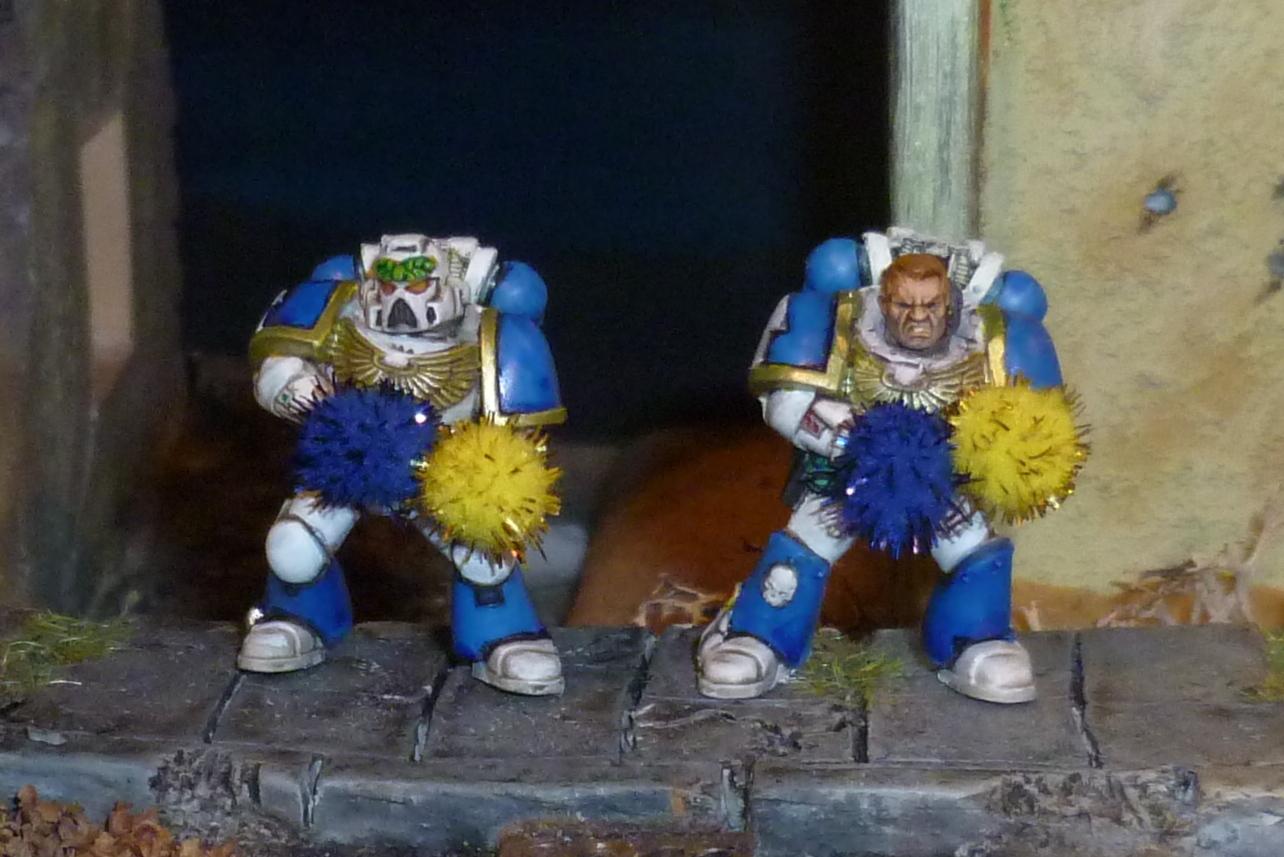 Blue, Cheer, Cheerleader, Space Marines, White