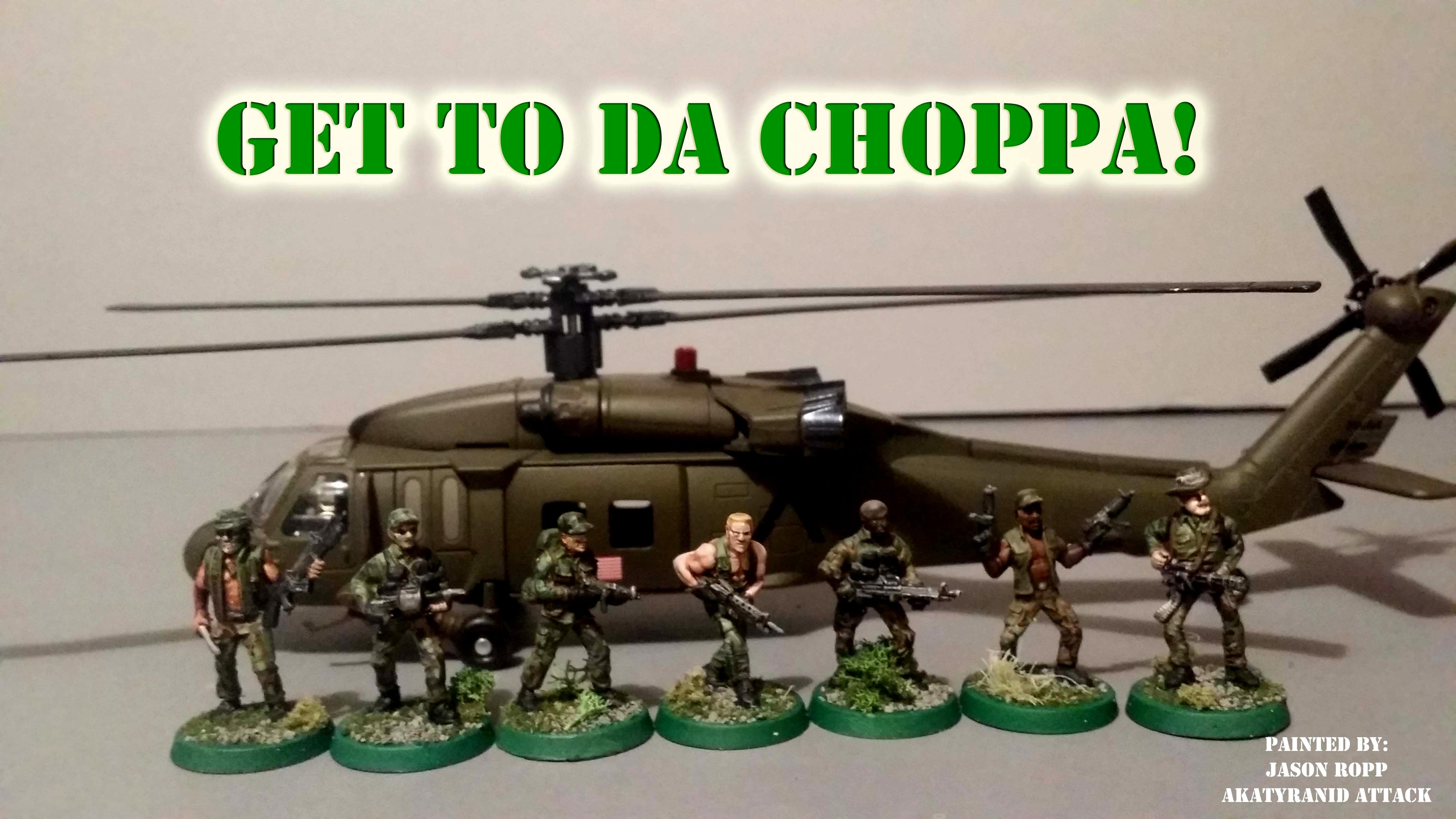 Aliens, Arnold, Avp, Battle, Dogs Of War, Game, Games, Get To Da Choppa, Helicopter, Miniature, Predator, Predators, Prodos, Ral Partha, Schwartenegger, Testors, Wargame