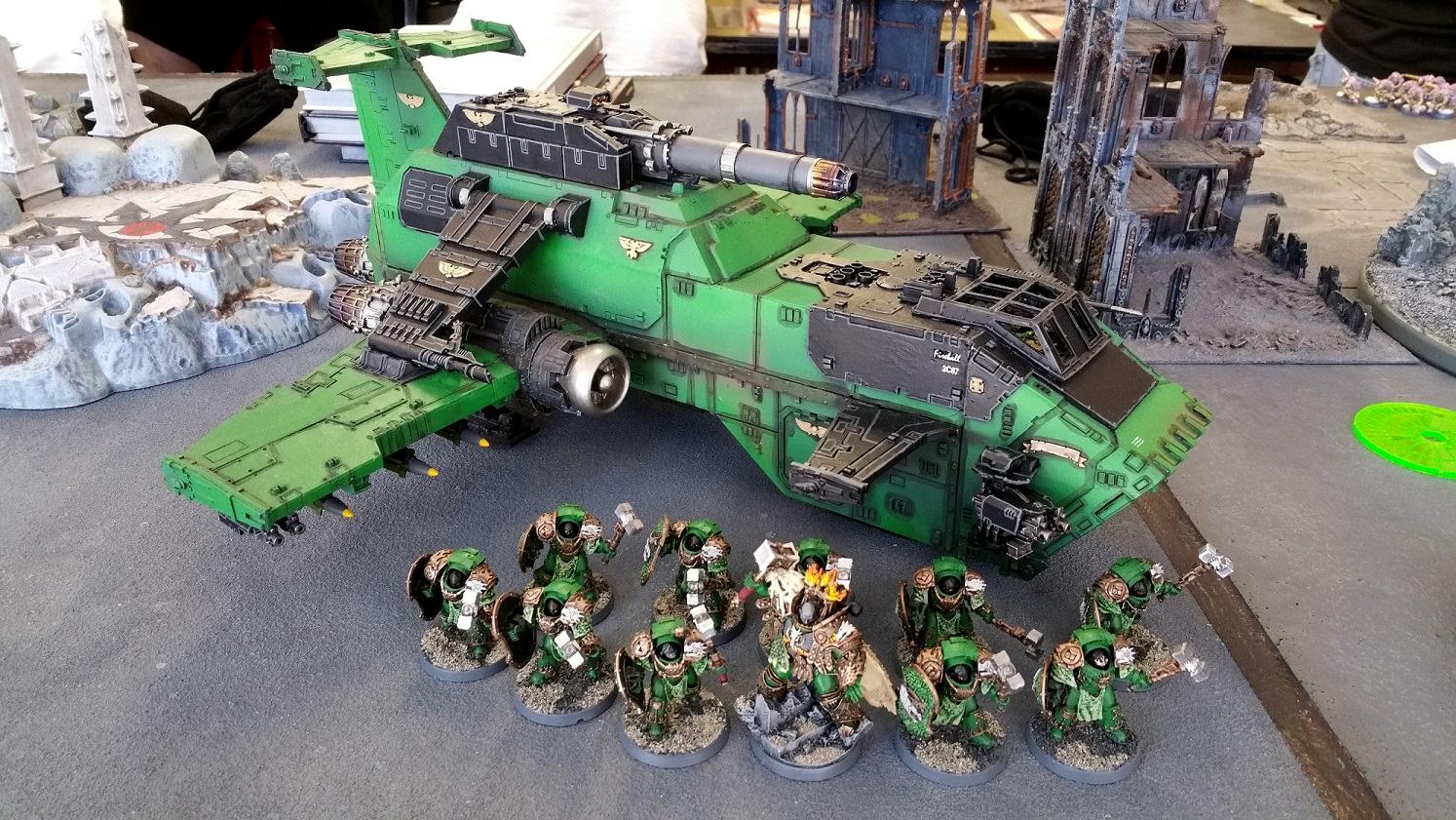 Salamanders, Terminator Armor, Thunderhawk, Vulkan, Warhammer 40,000