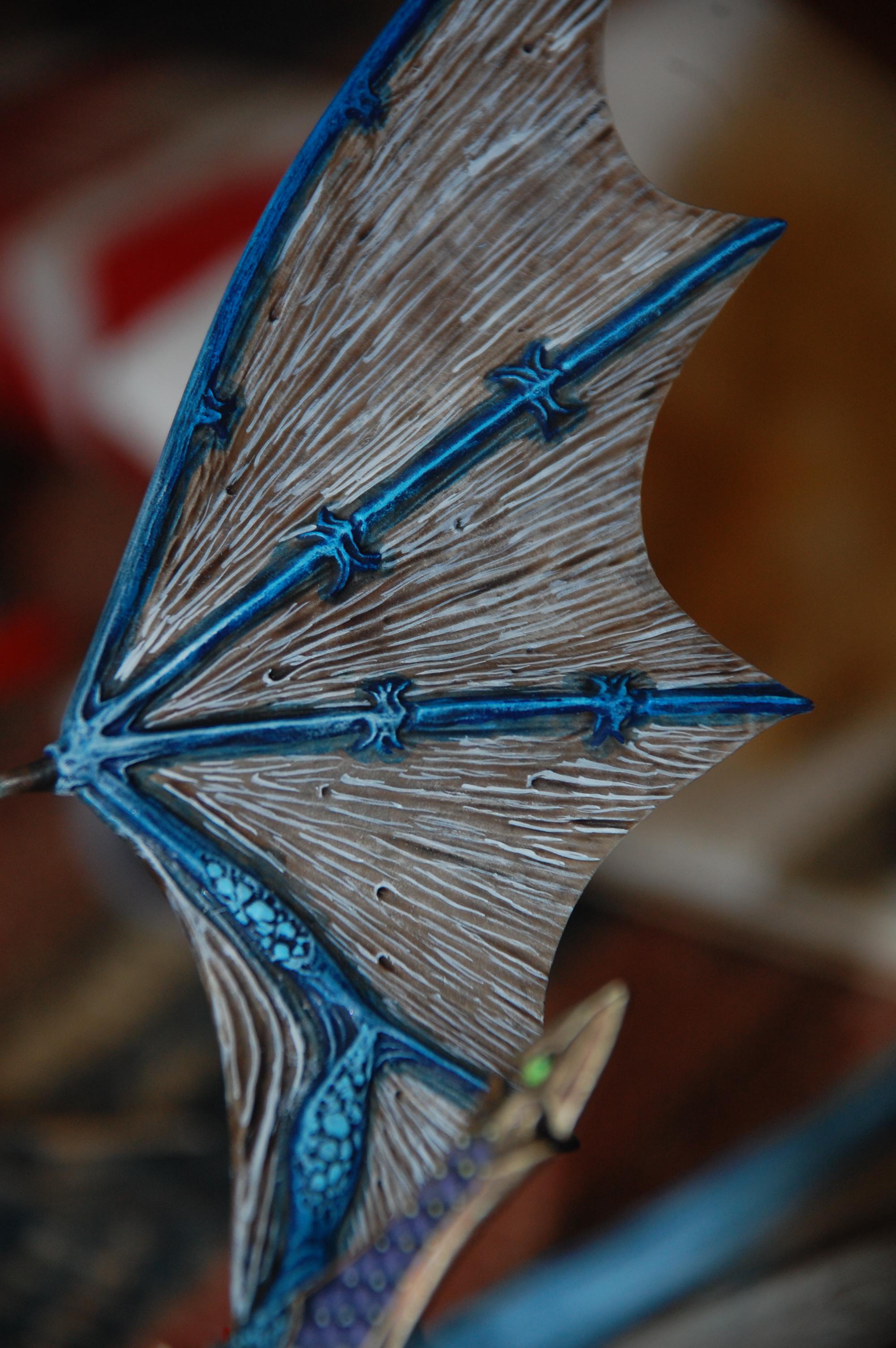 Wing with lining..plan is to blend the white stripes in with washes