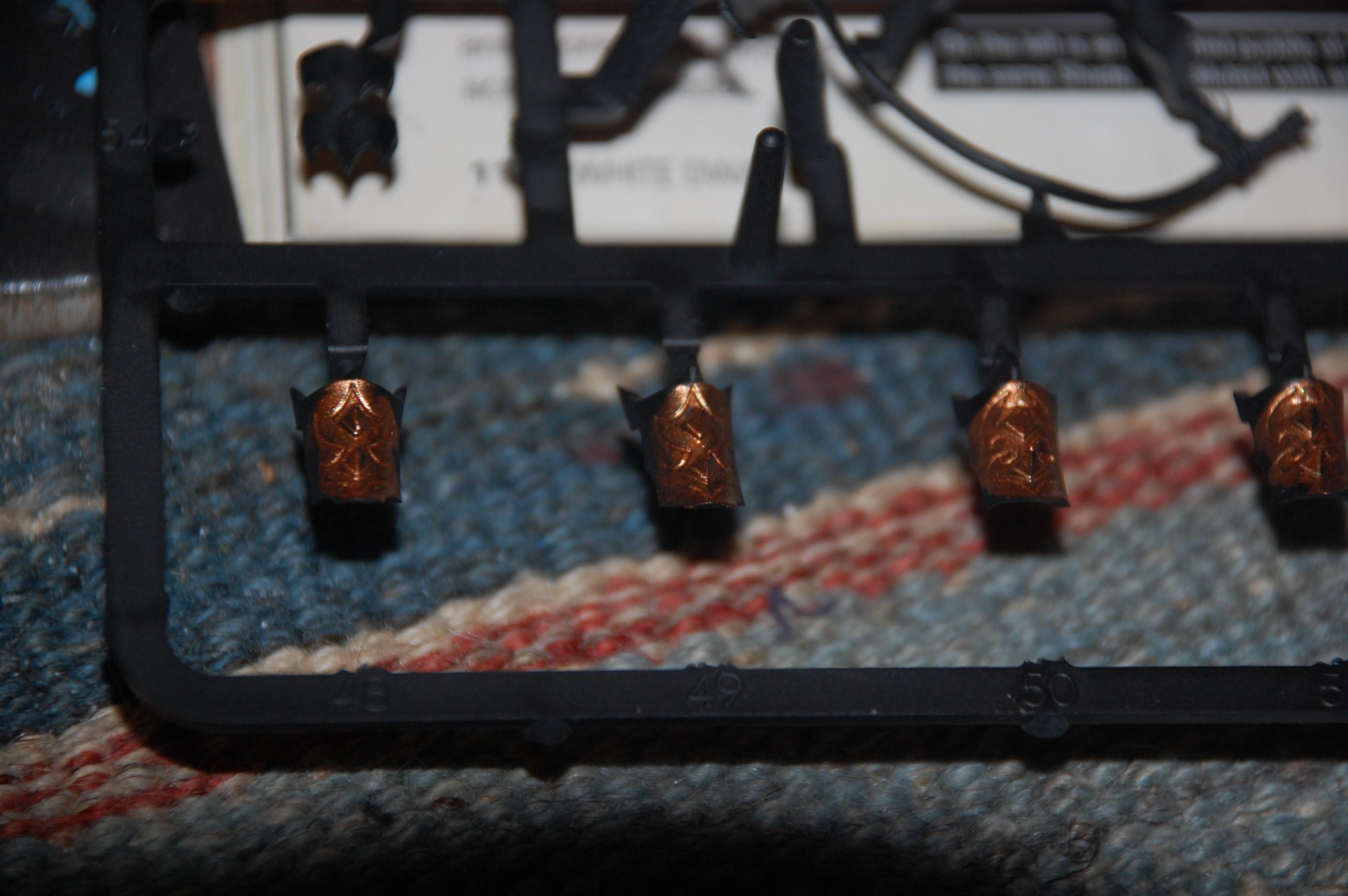 Started working on the armor plates also insides painted with VGC Brassy brass