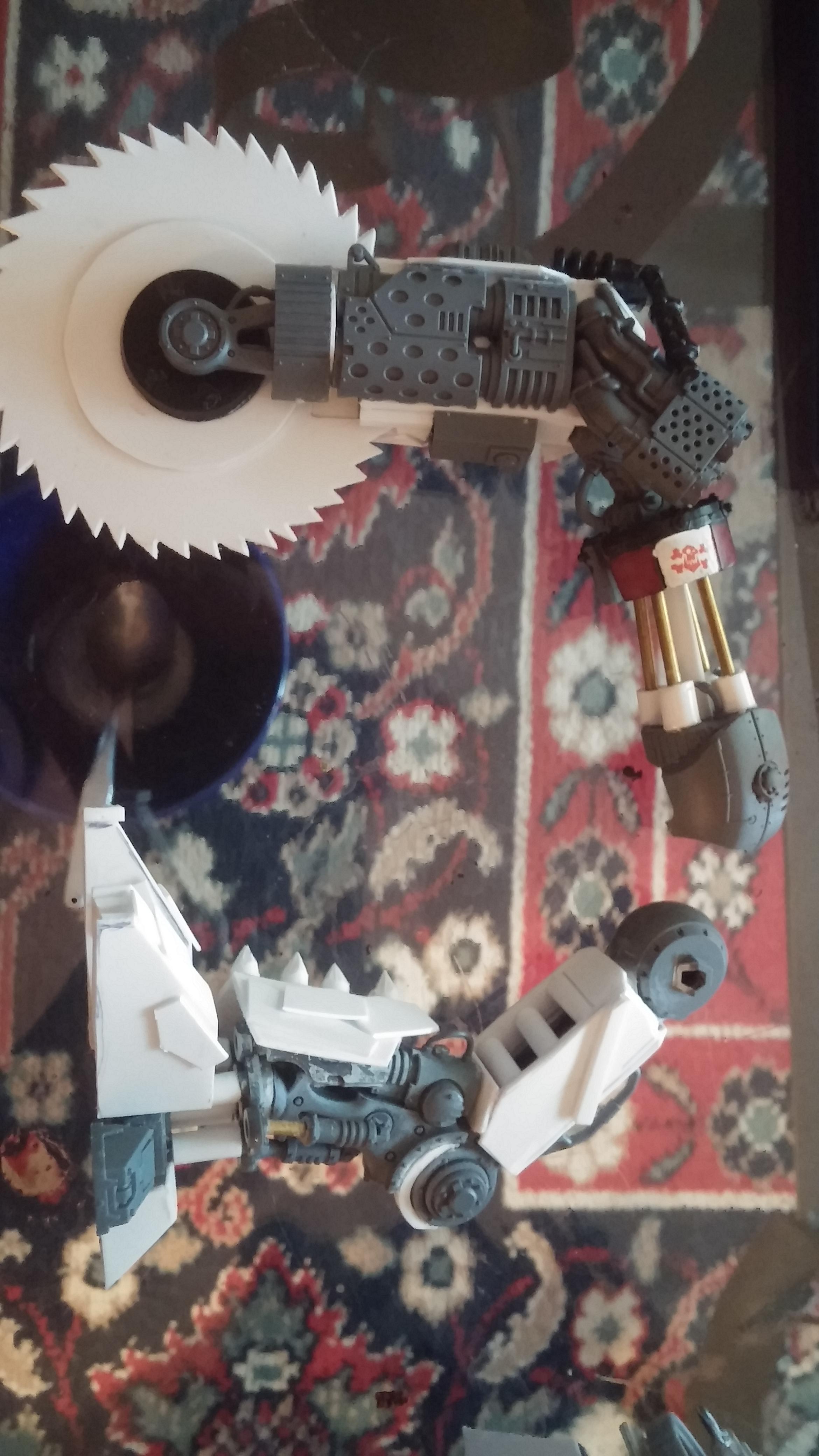 chainsaw arm scratch built, fits perfectly into ball joint on shoulder. 