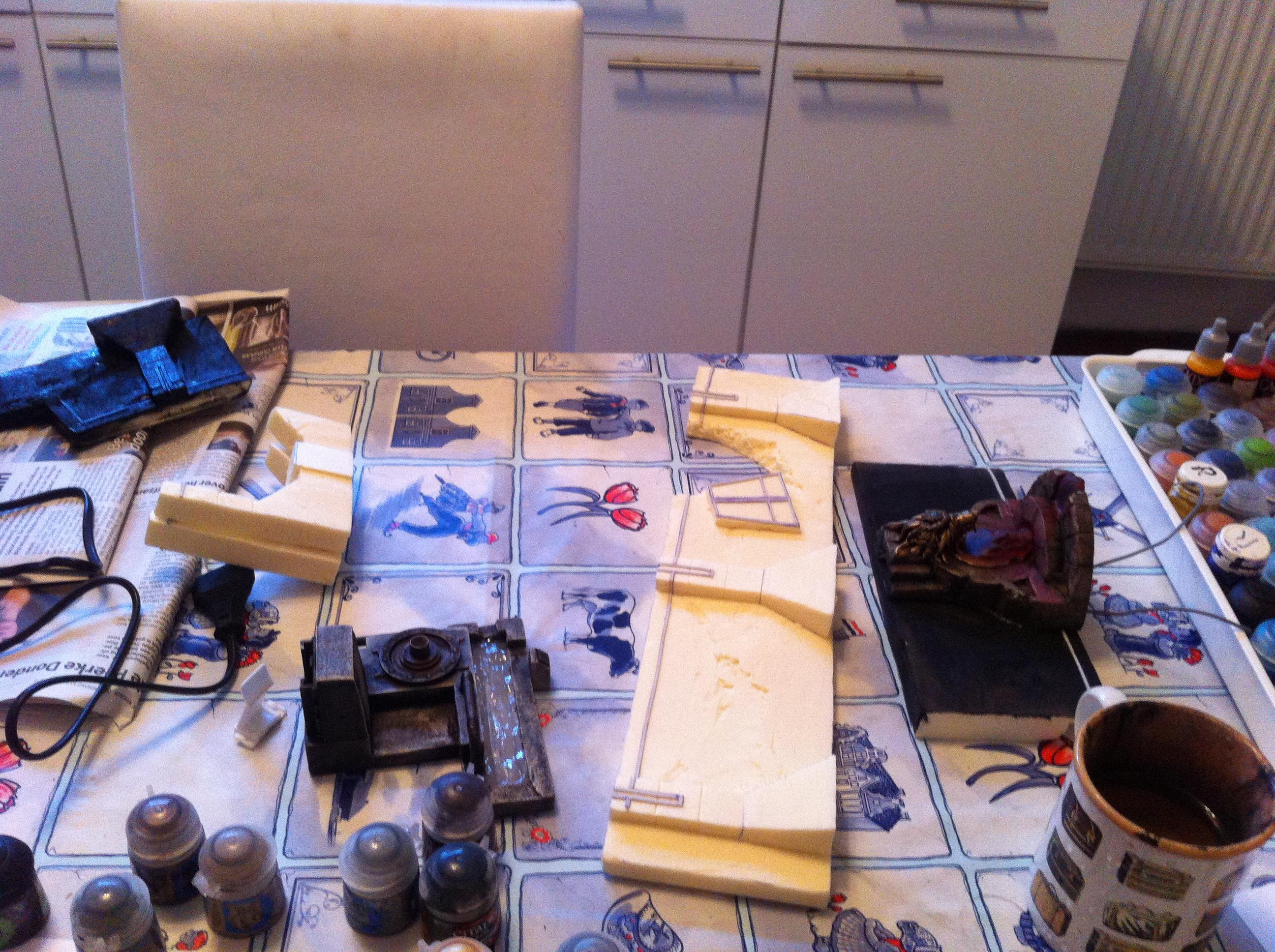 Battle, Board, Fortress, Space, Temple, Terrain, Wolves, Work In Progress