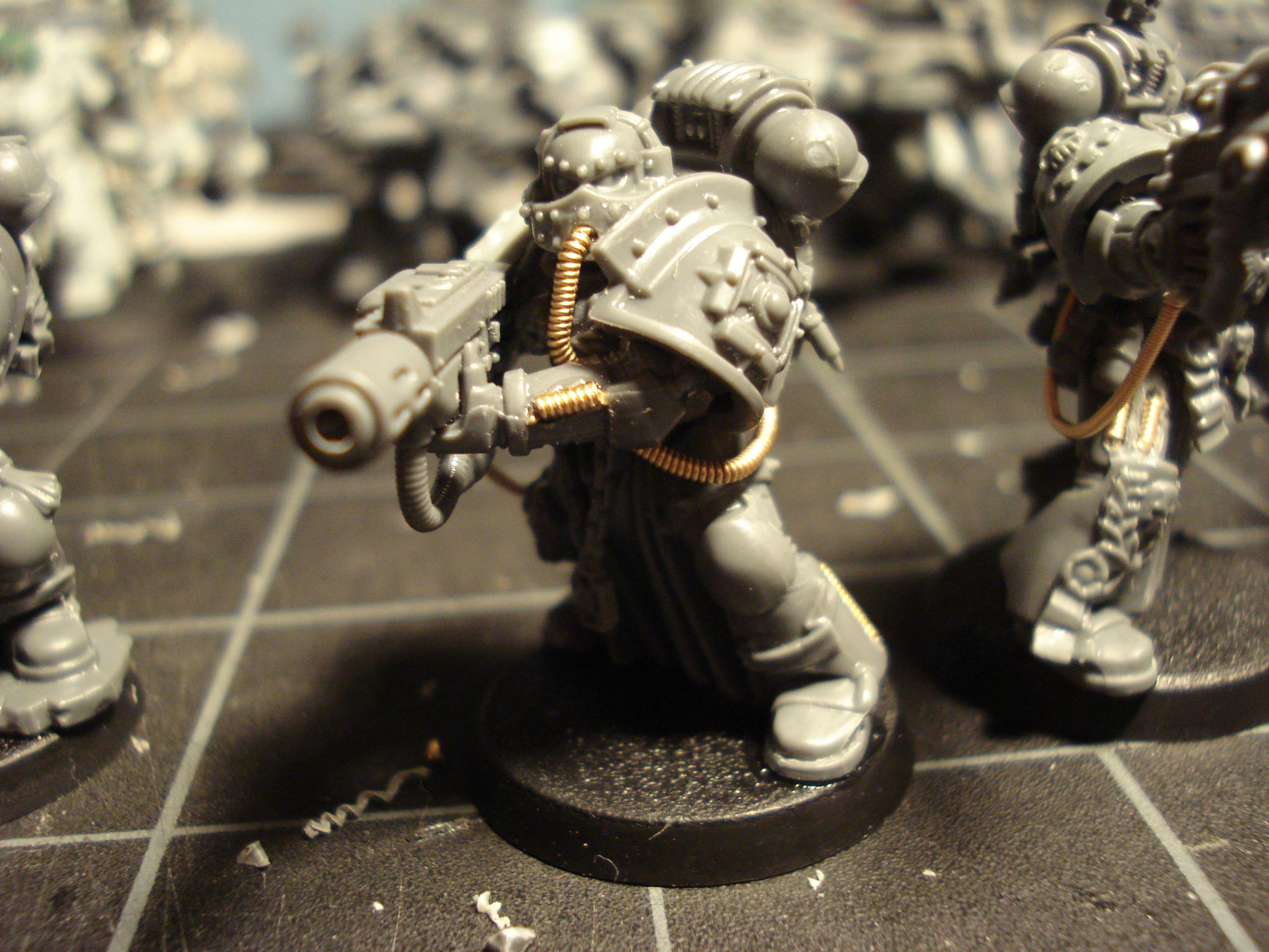 Bionics, Iron Hands, Meltagun, Power Fist, Servo Arm, Space Marines, Techmarine, Veteran