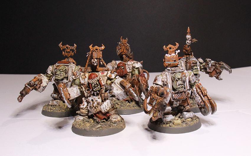 Mega Nobz, Orks, Rust, Soviet, Weathered, White