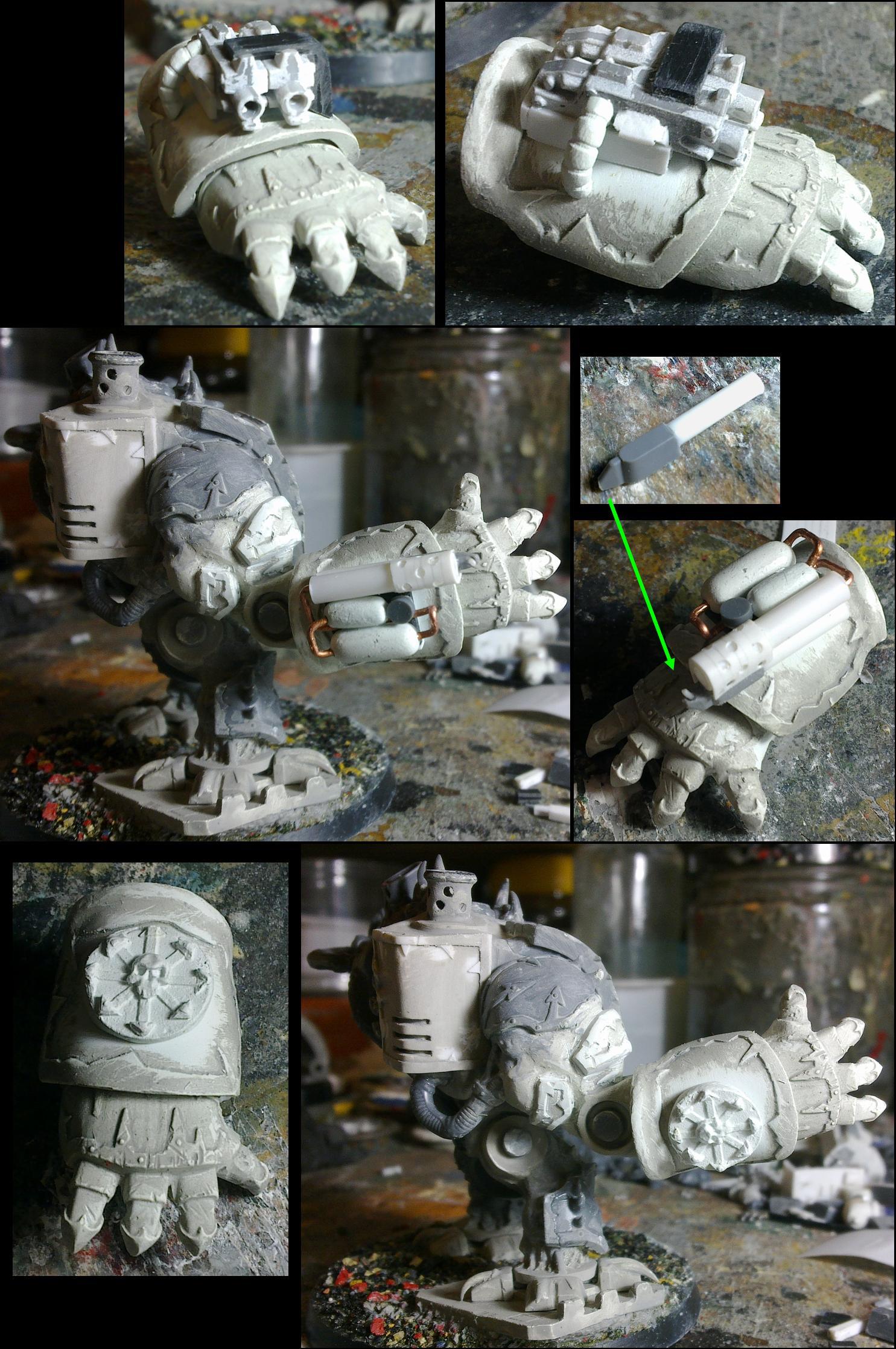 Chaos Dreadnought wip 24; power fist attachment progress