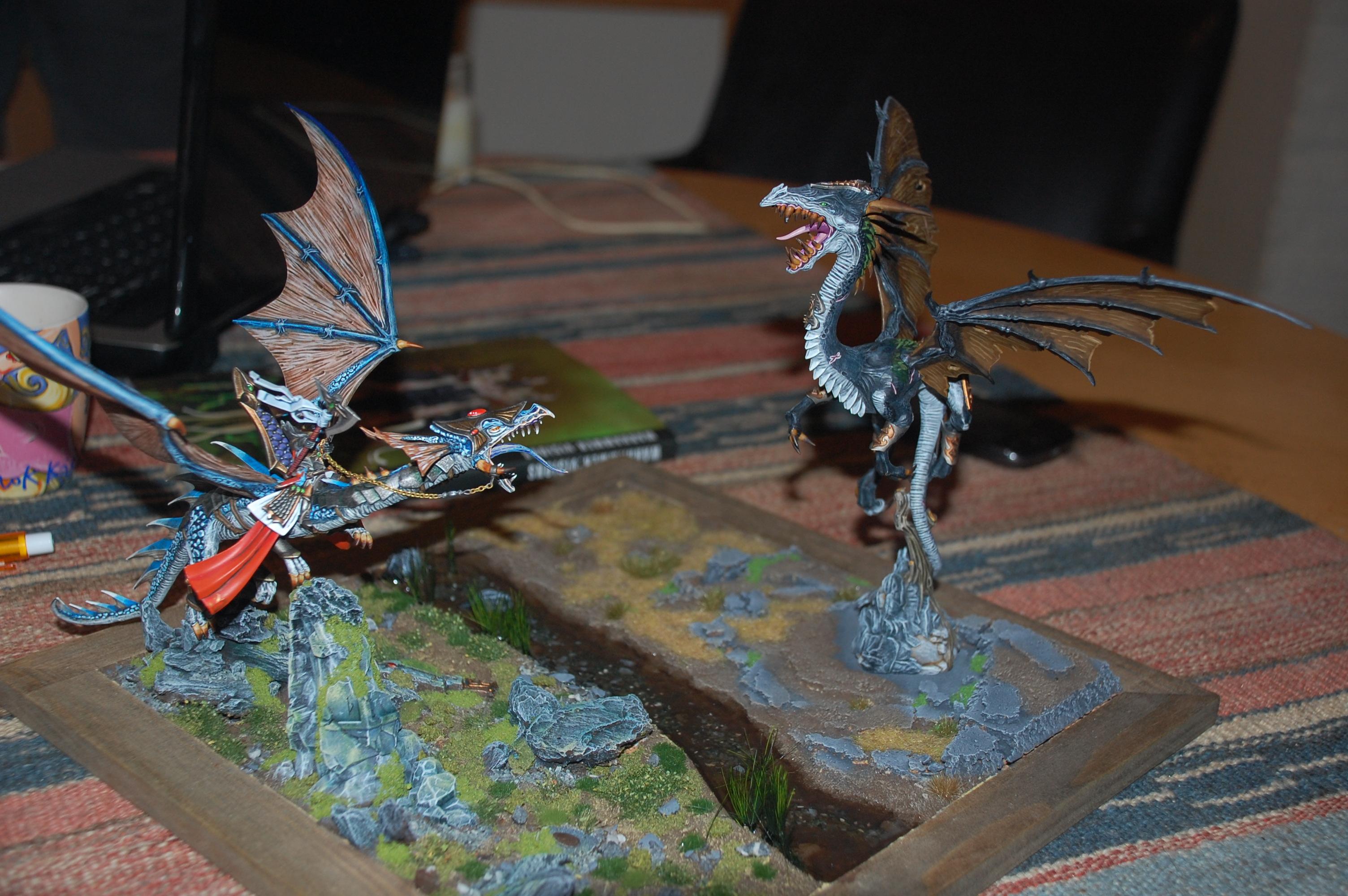 Diorama, Duel, High Elves, Wyvern
