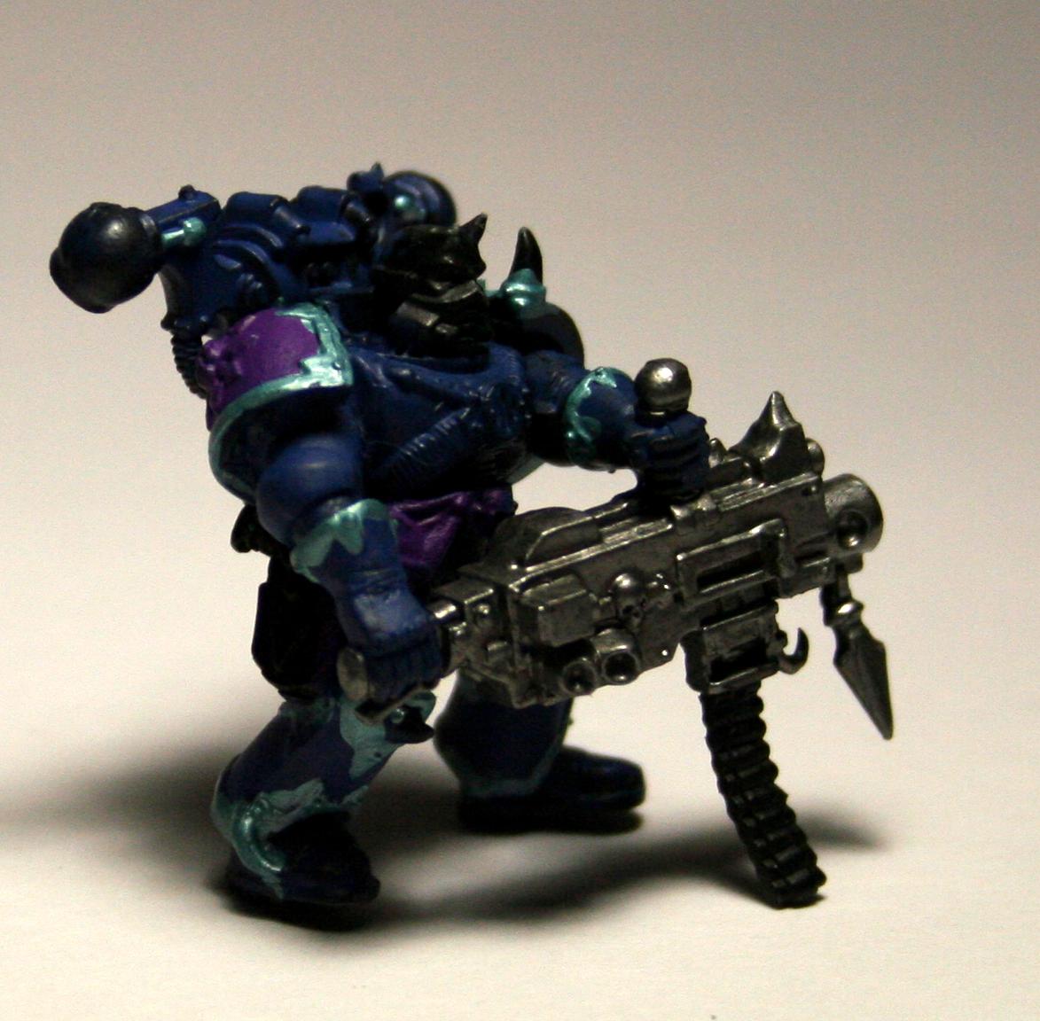 Chaos Space Marines, Heavy Bolter, Test Color, Tzeentch, Work In Progress