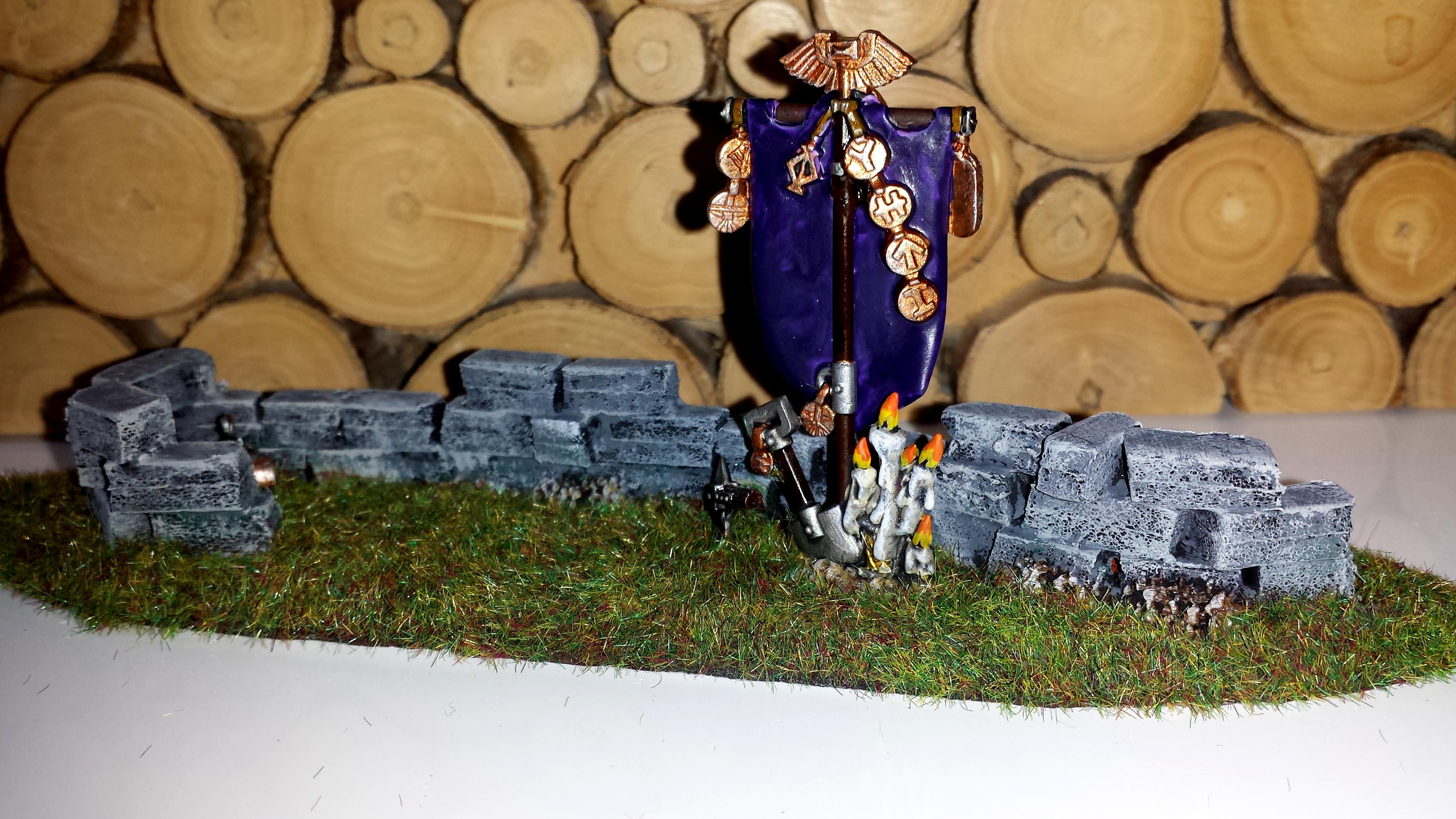 Stone wall with banner (back)