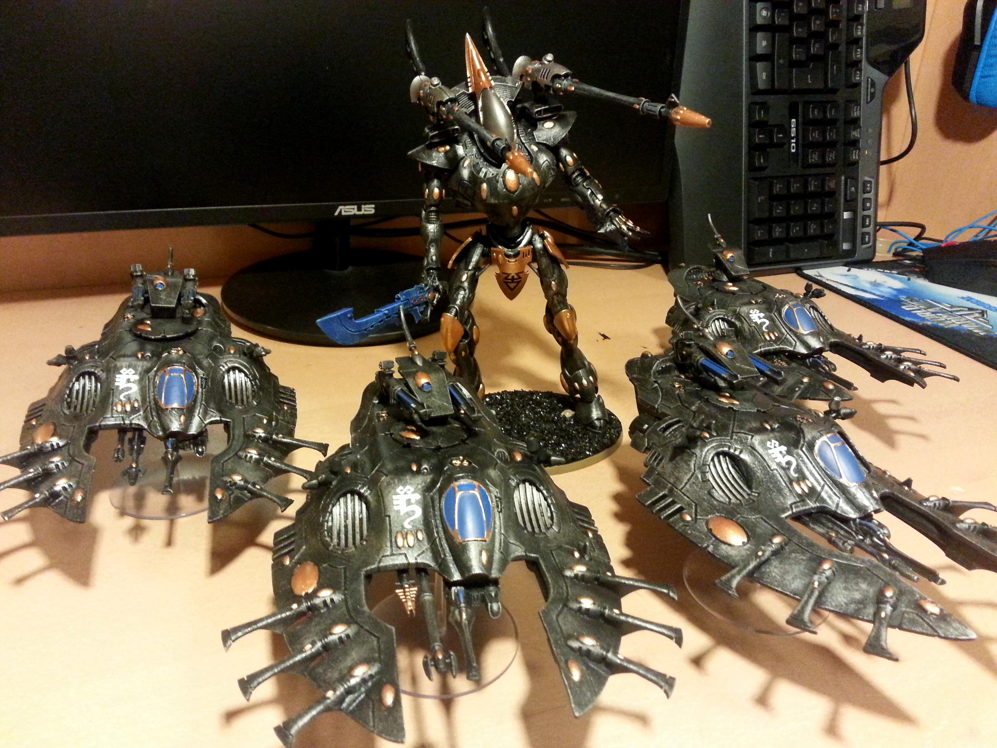 Eldar Wave Serpents and Wraithknight