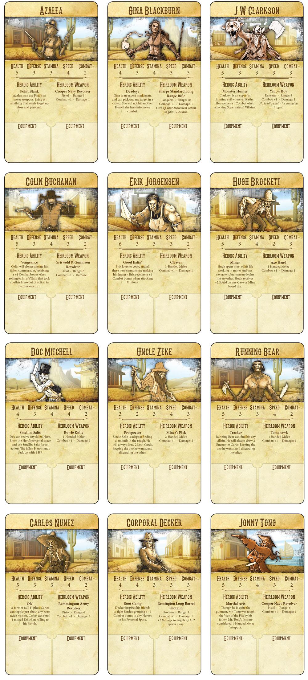 Bad Lands Hero Cards 1