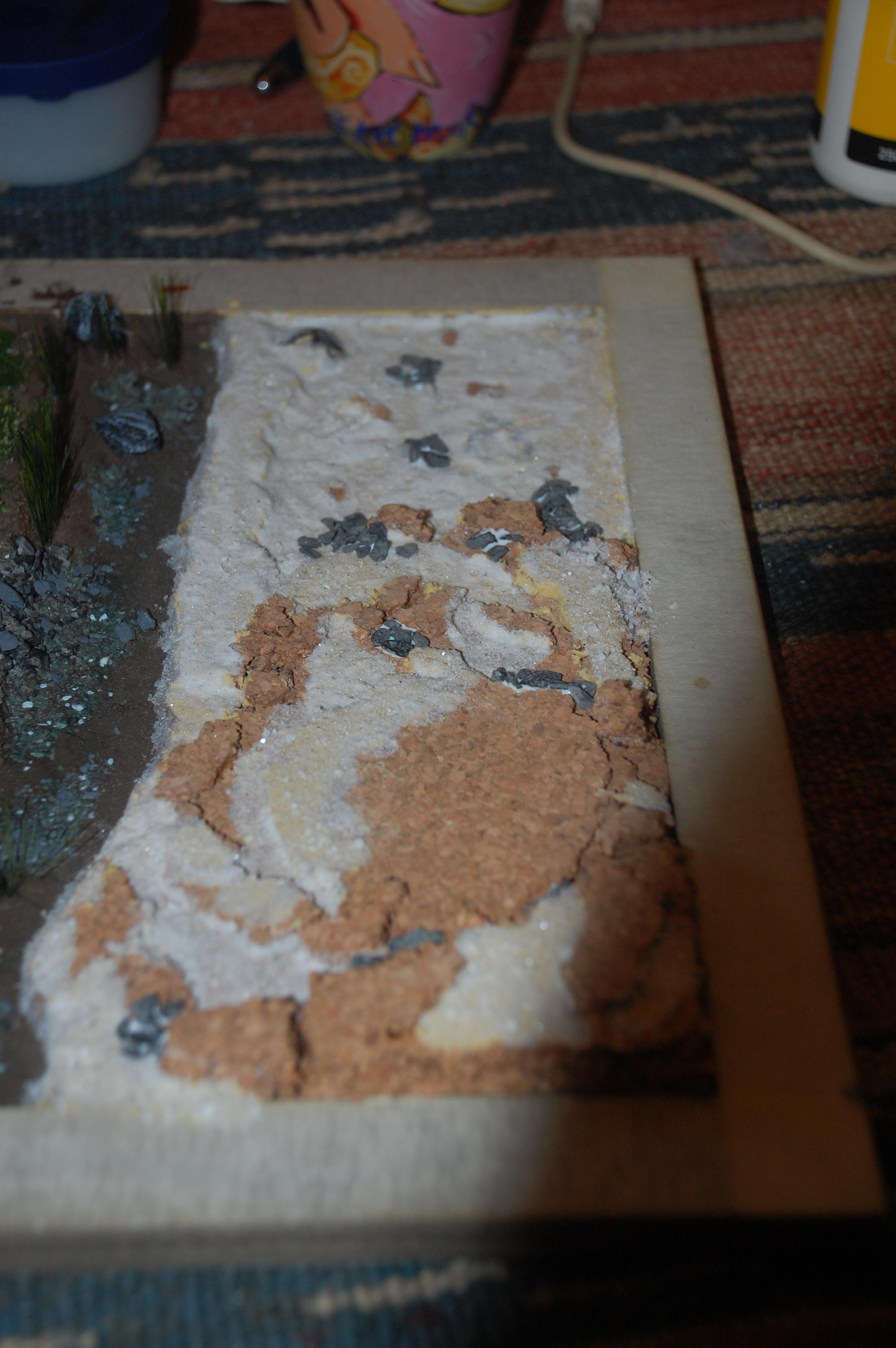 Rocks and sand added
