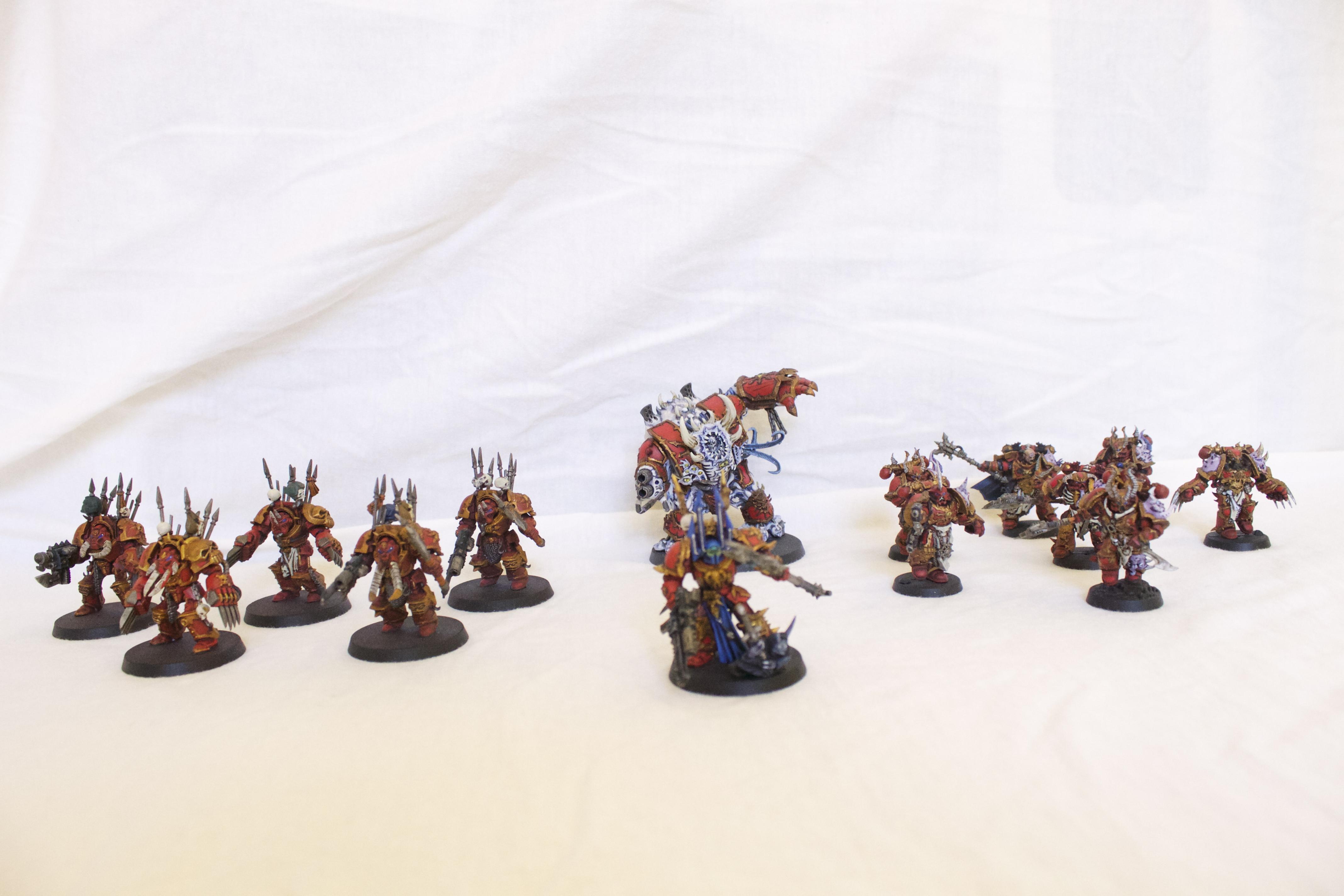 Blood, Brass, Chaos, Chaos Space Marines, Chosen, Hellbrute, Red, Terminator Armor, World Eaters