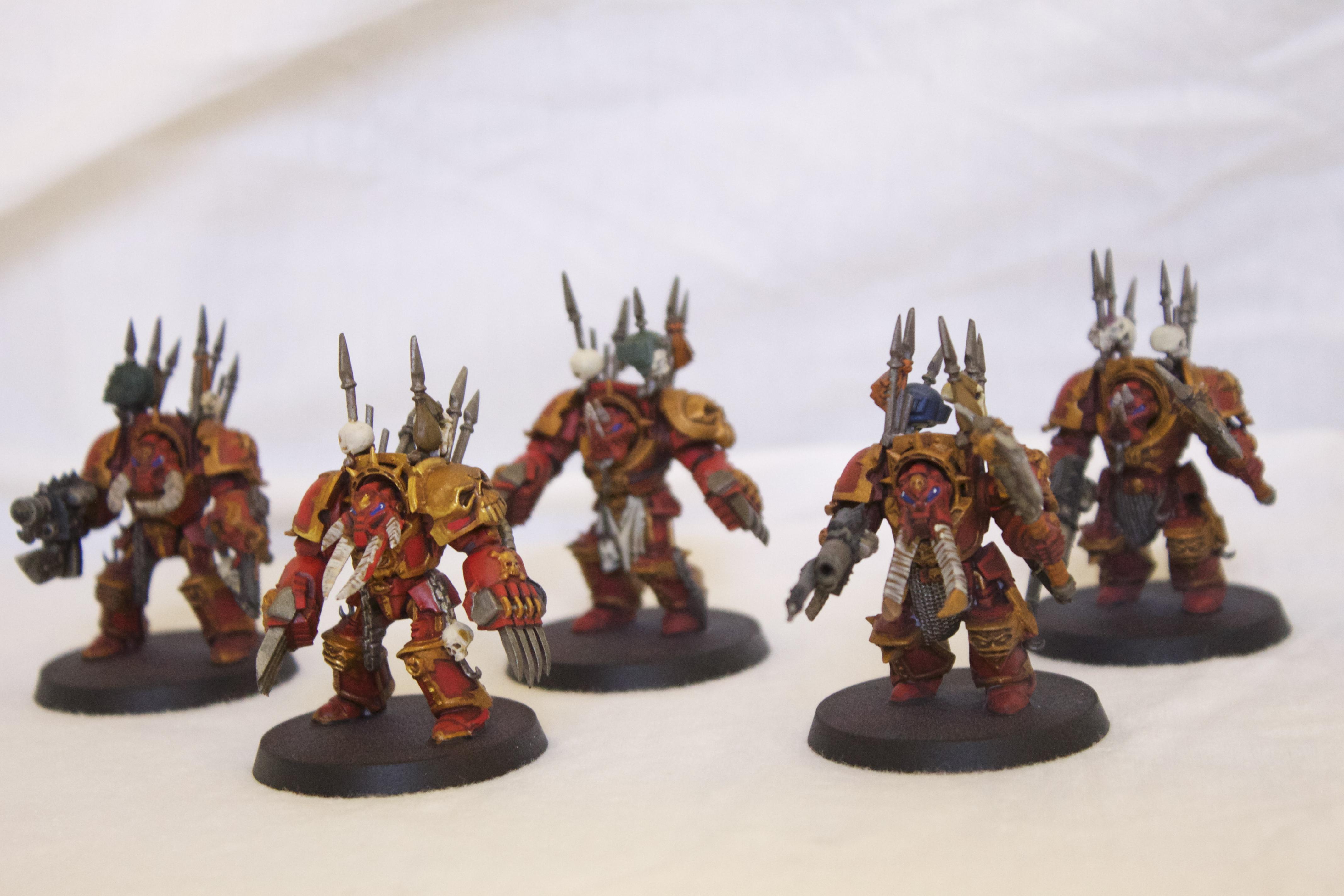 Blood, Brass, Chaos, Chaos Space Marines, Chosen, Hellbrute, Red, Terminator Armor, World Eaters