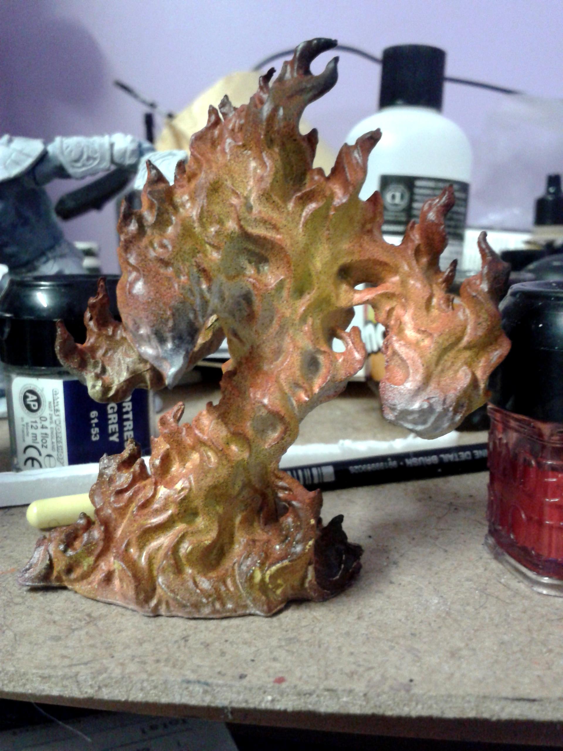 Bones, Large Fire Elemental, Reaper, Silvermk2, Work In Progress