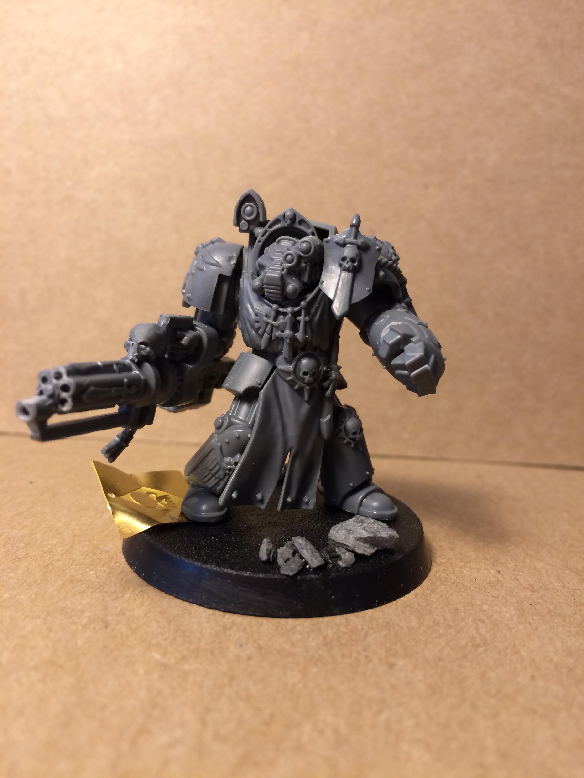 Assault Cannon, Banner, Dark Angels, Deathwing, Deathwing Command Squad, Maces, Robes, Terminator Armor, White