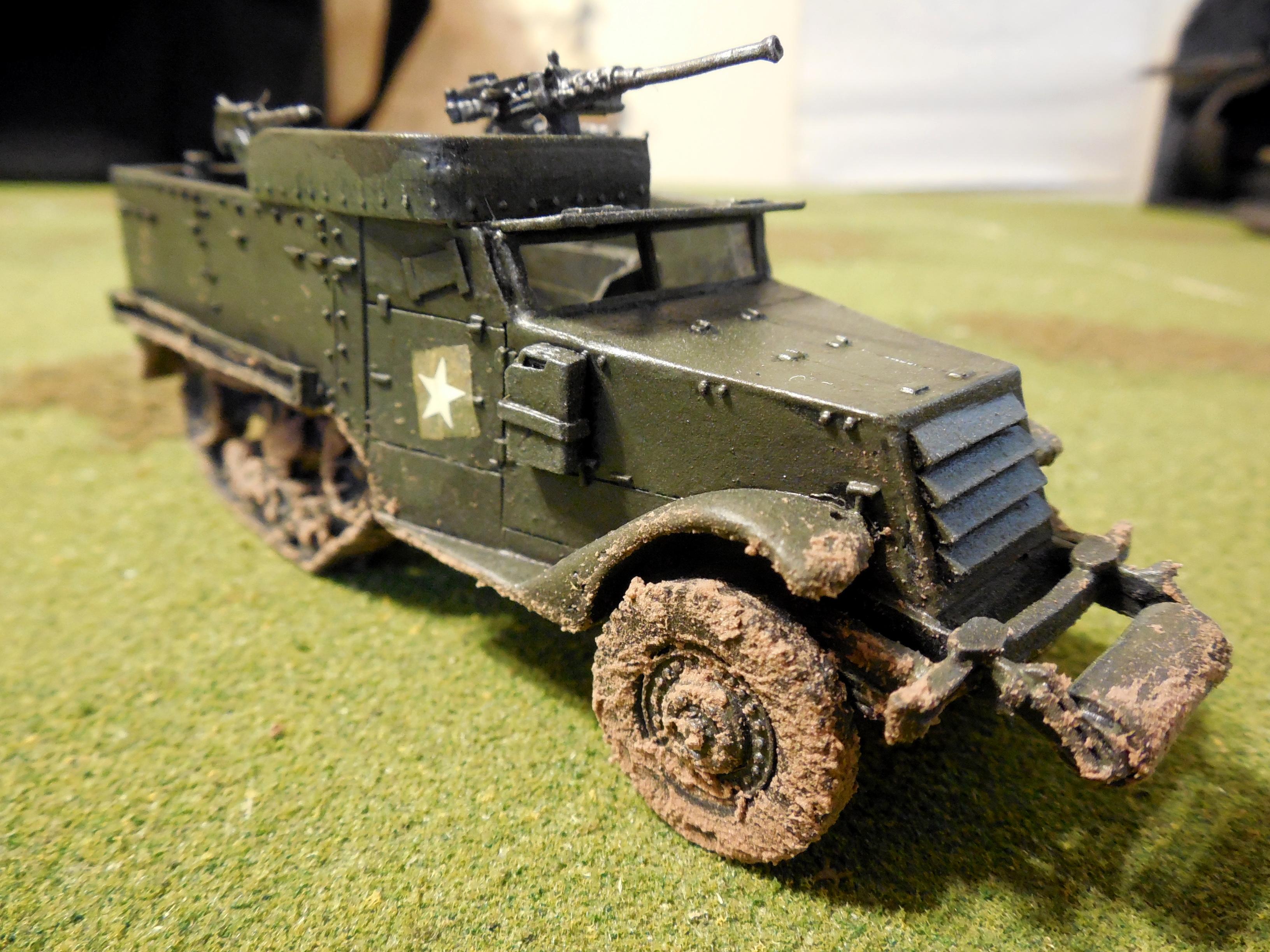 America, Bolt Action, Half-track, M3, Mud, Weathered, World War 2