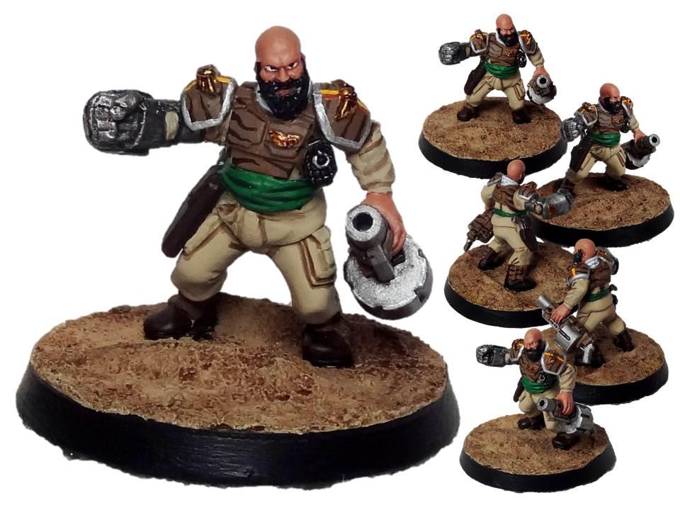 Character, Commander, Conversion, Desert, Desert Raider, Greenstuff, Grenade Launcher, Headquarters, Imperial Guard, Officer, Power Fist, Sand, Tallarn Desert Raiders, Warhammer 40,000