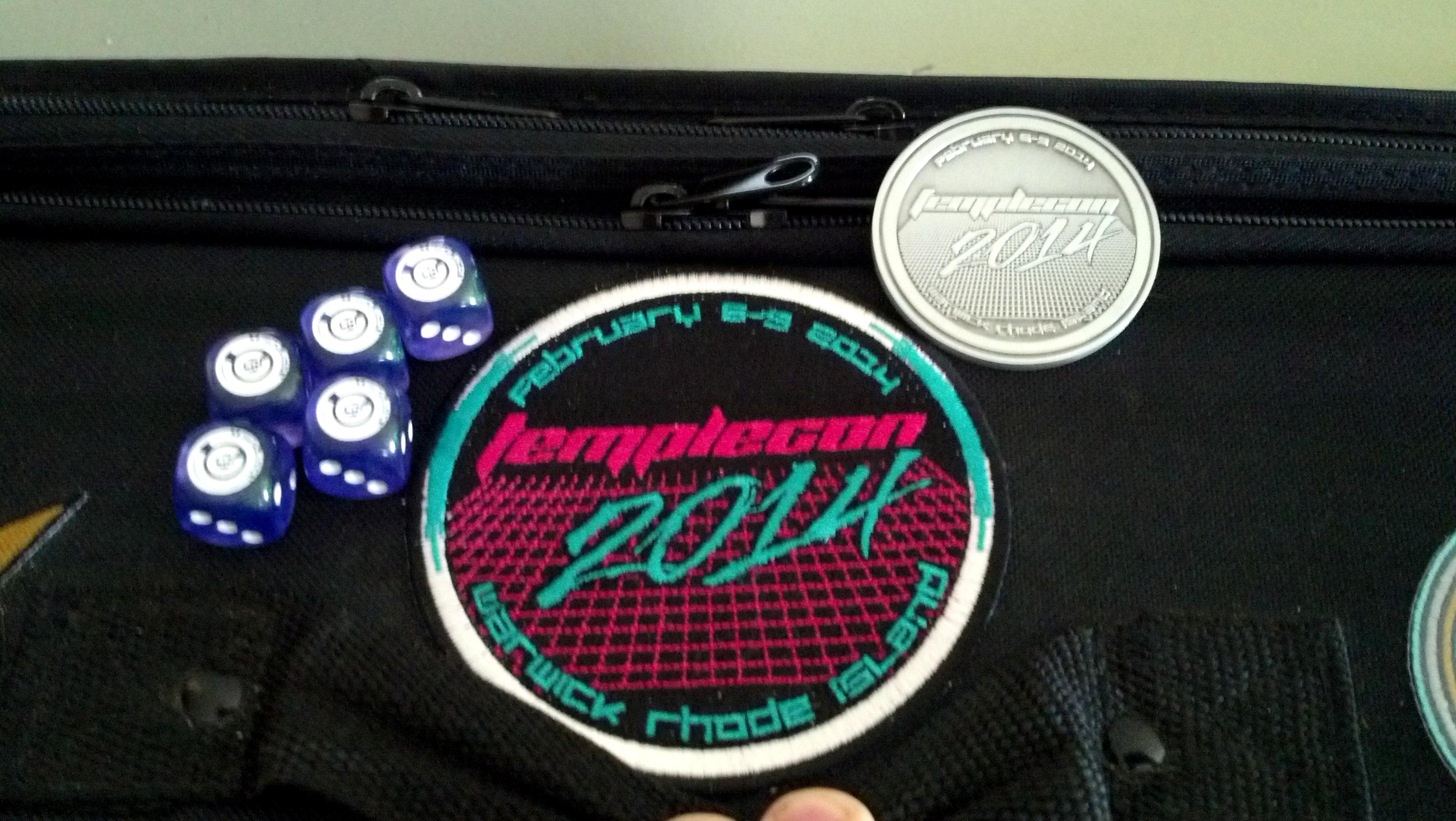 Coin, Dice, Patch, Temple, Templecon