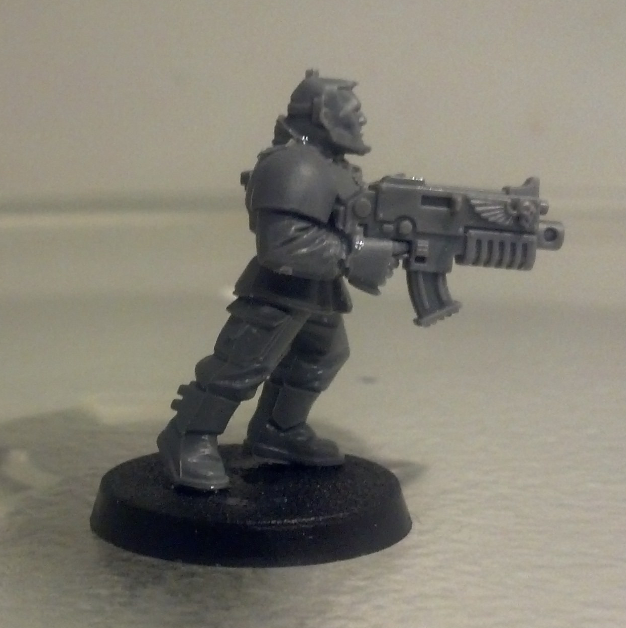 You can see how much larger the hand looks. I chose to use the marine hand becouse its easier for me to cut the grnade arm at the wrist then it is to get a clean cut removing the hand from the new tactical squad bolters. 