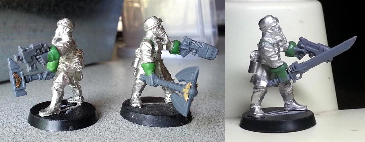 Aquila, Bolt Pistol, Conversion, Etched Brass, Forge World, Greenstuff, Imperial Guard, Magnet, Plasma Pistol, Power Axe, Power Maul, Power Sword, Sergeant, Steel Legion