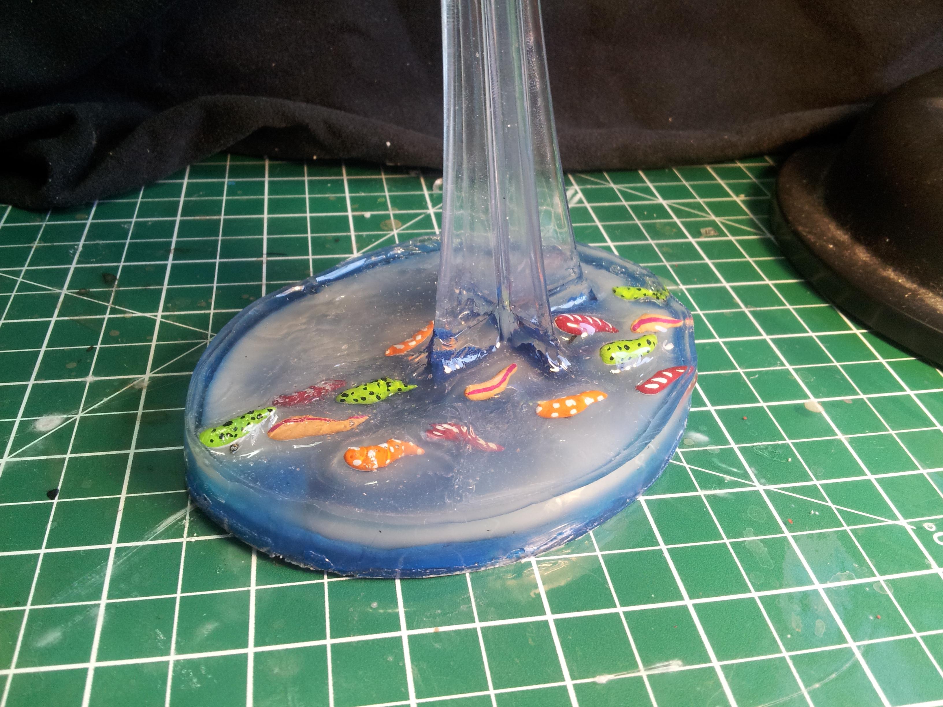 Fishes! The white foam is because I filled it a little too fast, and the inside is still drying (slowly)