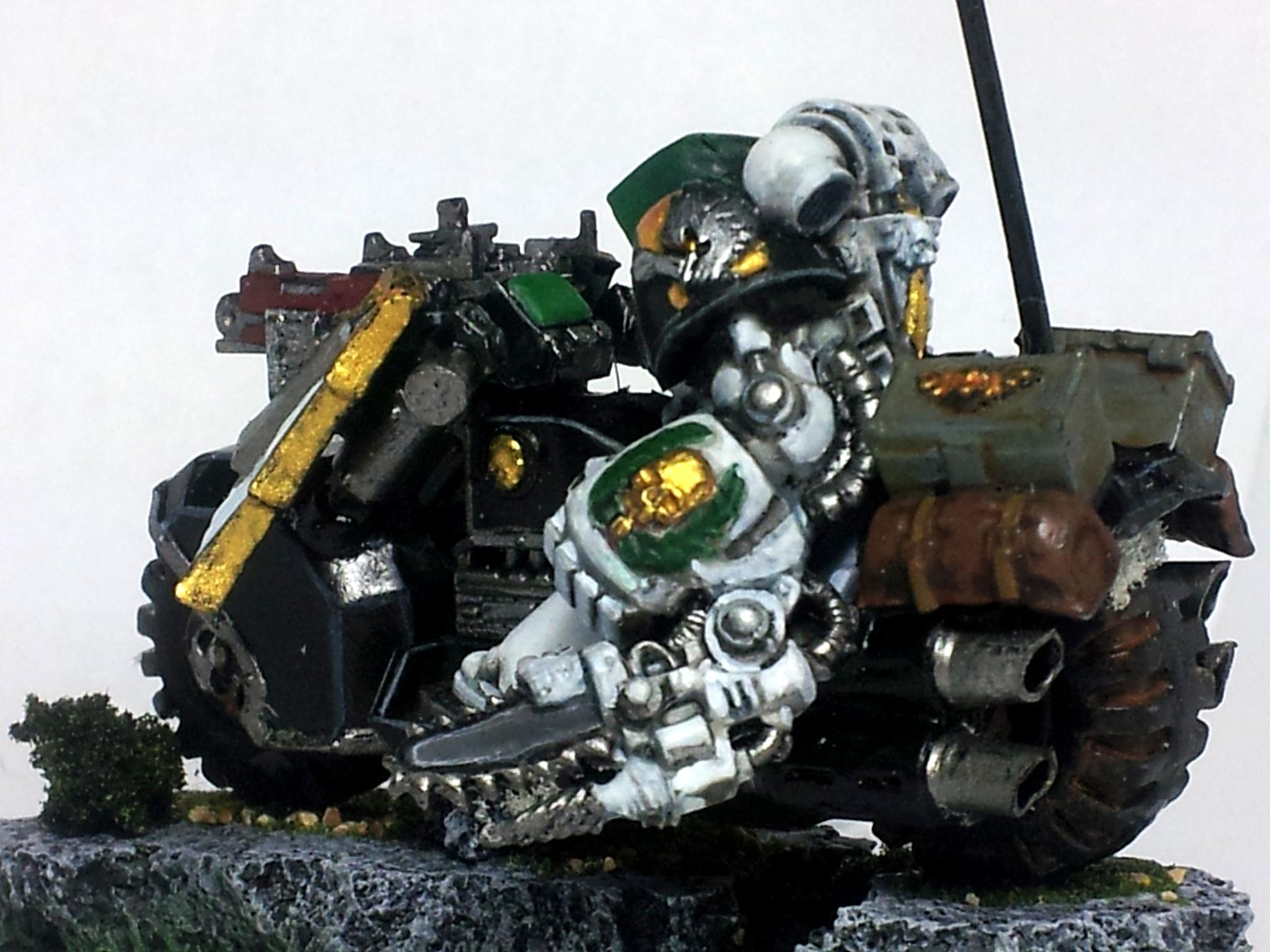 Apothecary, Bike, Custom Base, Space Marines