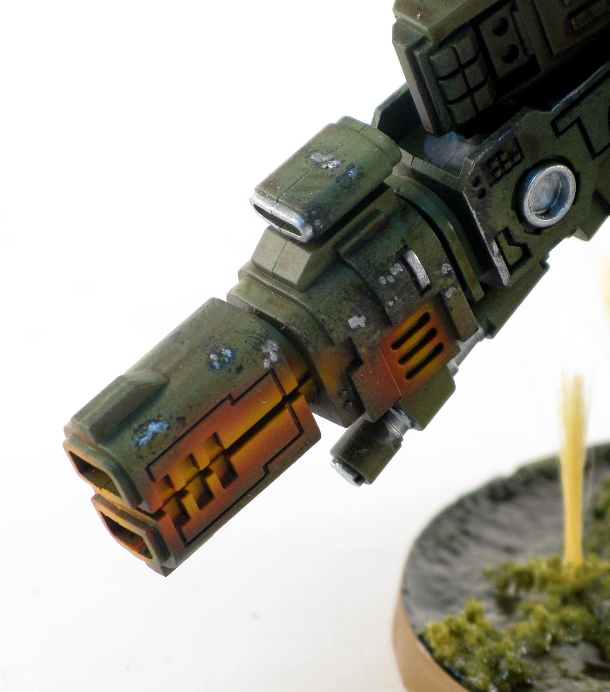 Battle Damage, Damaged, Green, Heat Glow, Object Source Lighting, Orange, Resin Bases, Swamp, Tau, Water Effects, Weathered