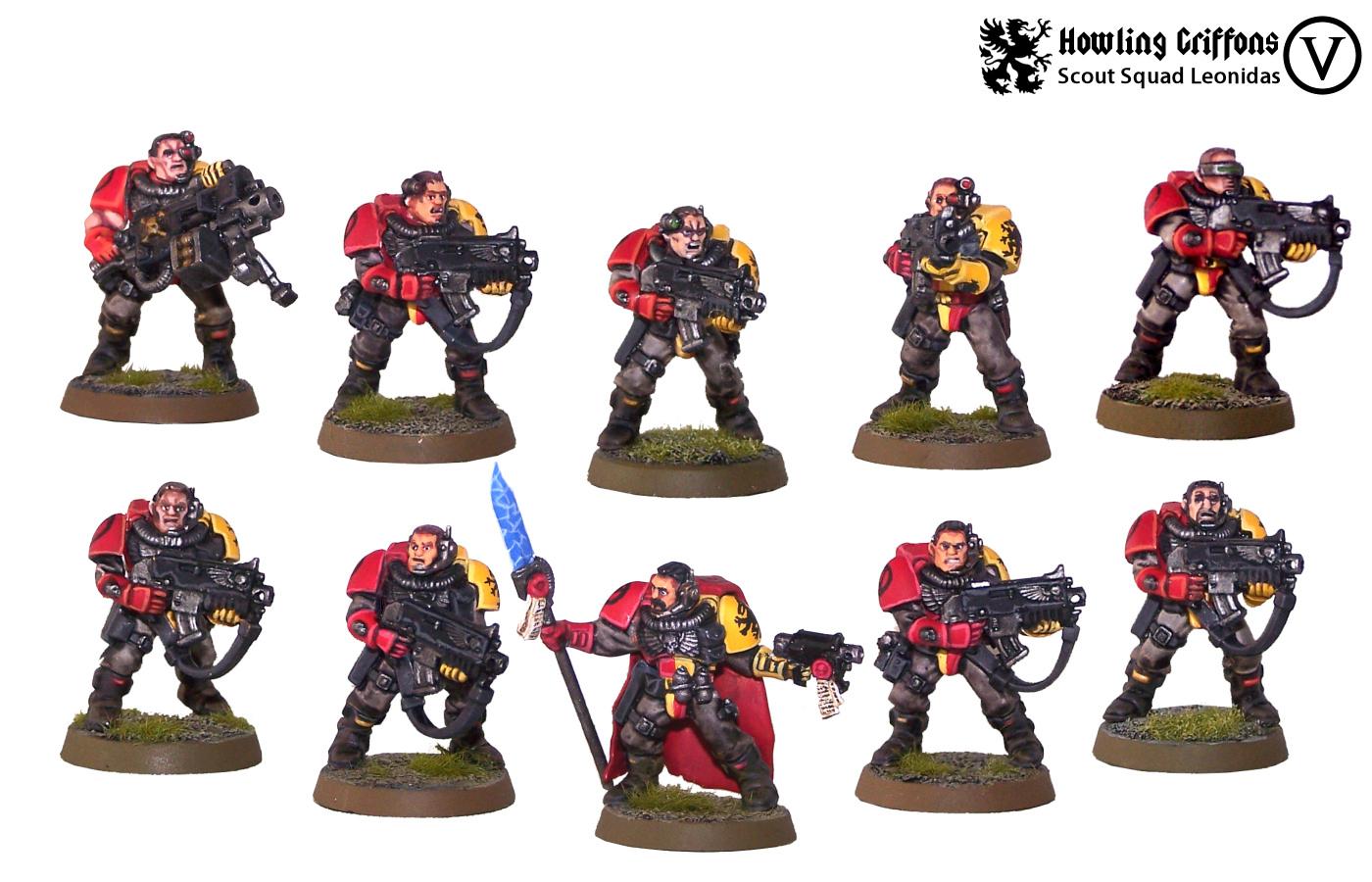 Angry, Heavy Bolter, Howling Griffons, Leonidas, Scouts, Space Marines