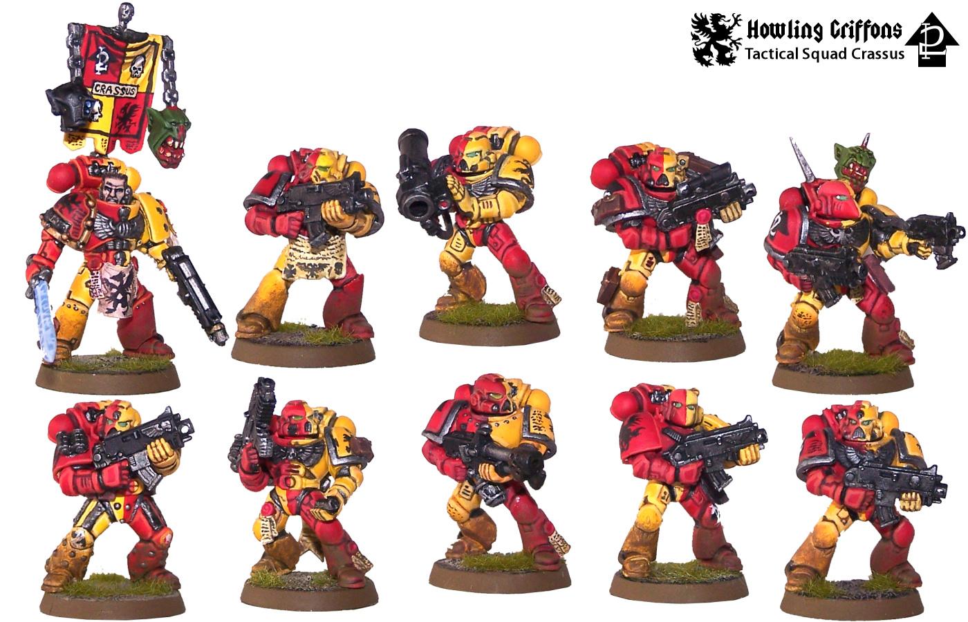 Banner, Flamer, Howling Griffons, Missile Launcher, Space Marines, Tactical, Trophy